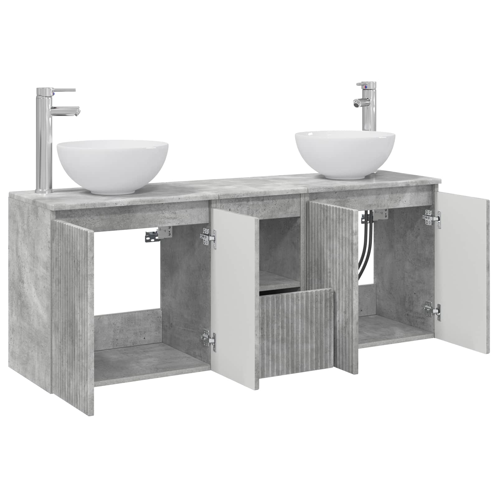 Ensemble d'armoire de salle de bain 3 pc Gris béton