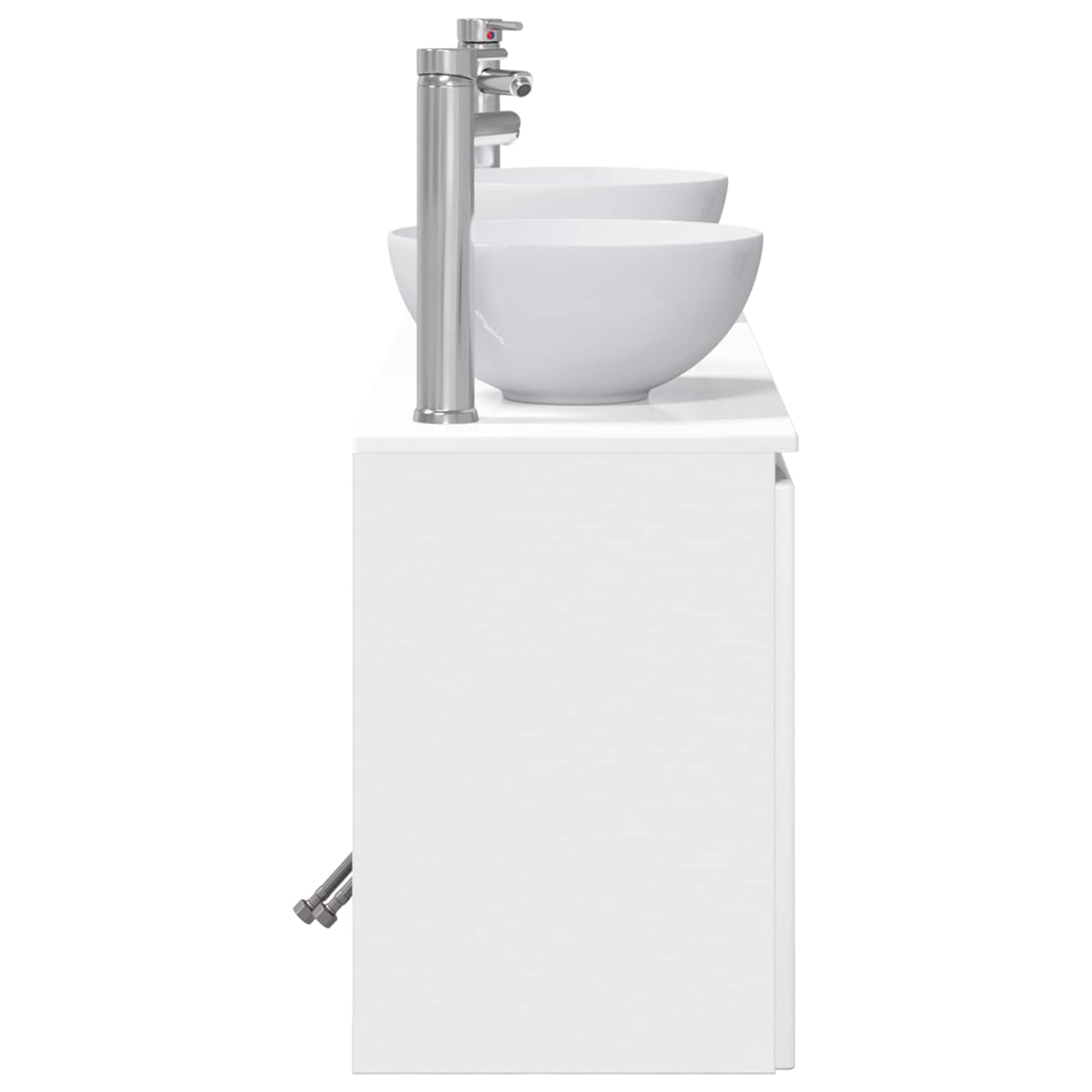 Ensemble d'armoire de salle de bain 3 pc Blanc brillant