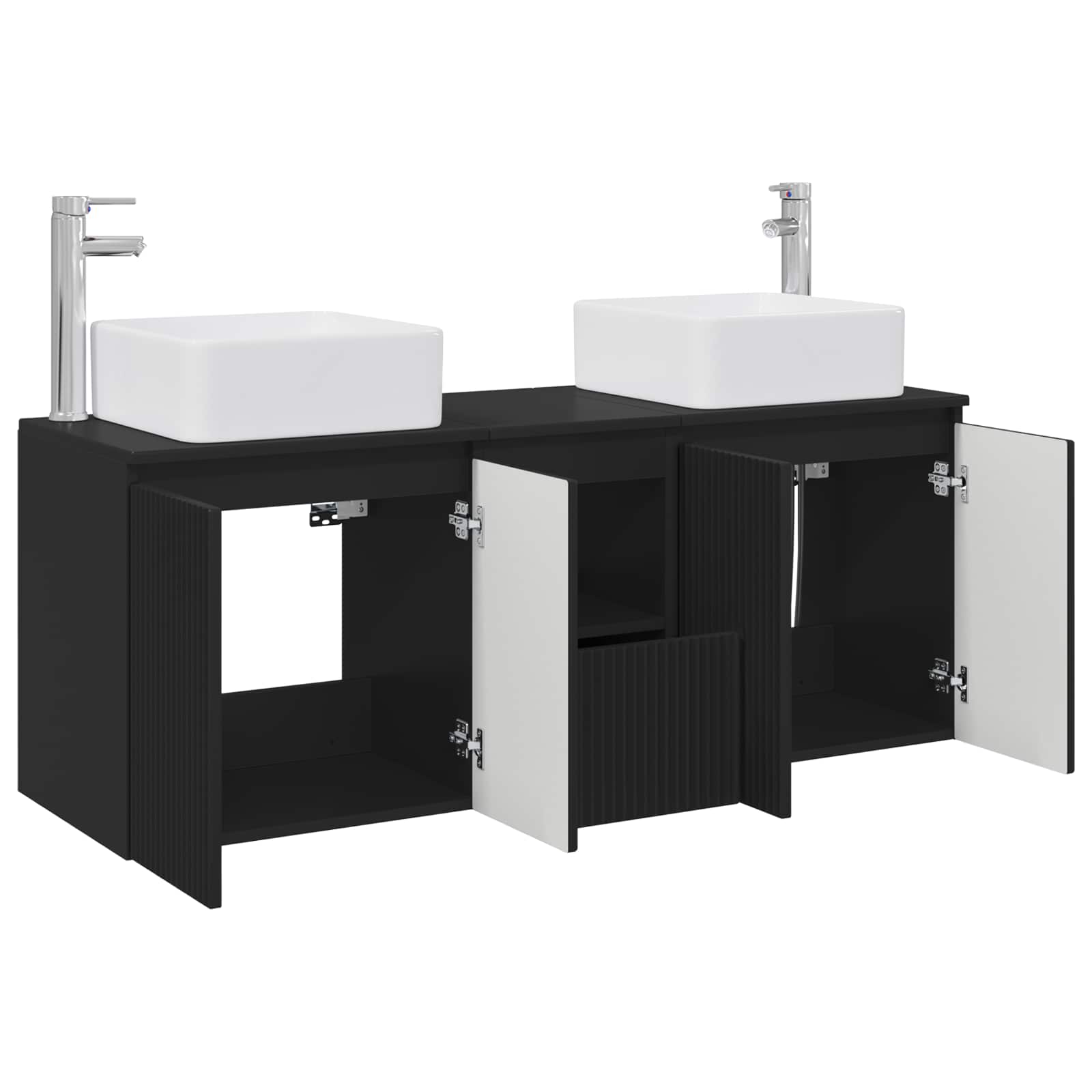 Ensemble d'armoire de salle de bain 3 pc Noir 49,5 x 41 x 63 cm