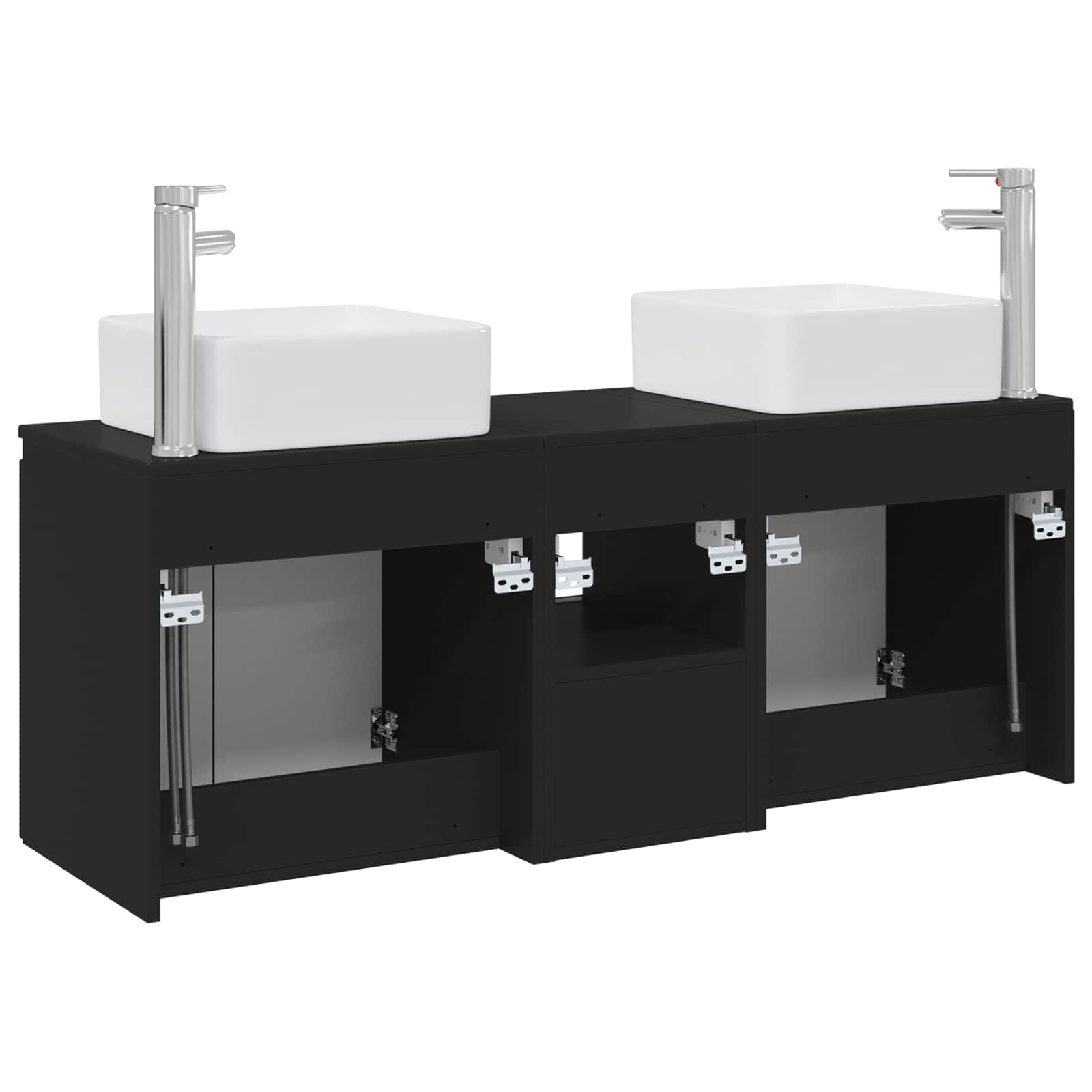 Ensemble d'armoire de salle de bain 3 pc Noir 49,5 x 41 x 63 cm