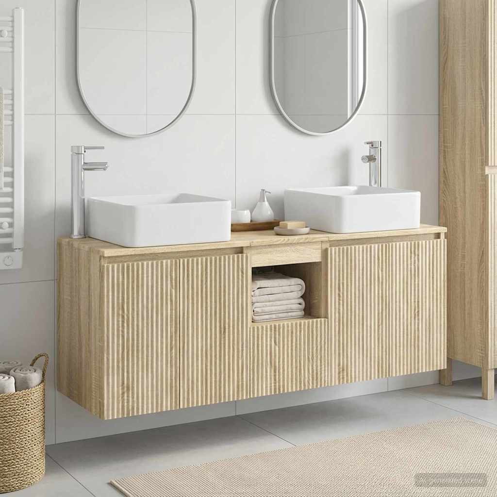 Ensemble d'armoire de salle de bain 3 pc Chêne Sonoma