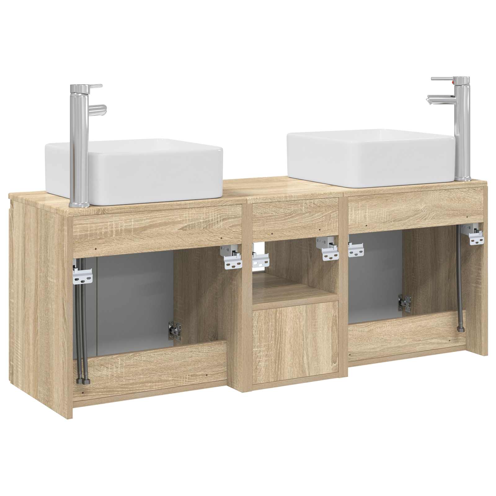 Ensemble d'armoire de salle de bain 3 pc Chêne Sonoma