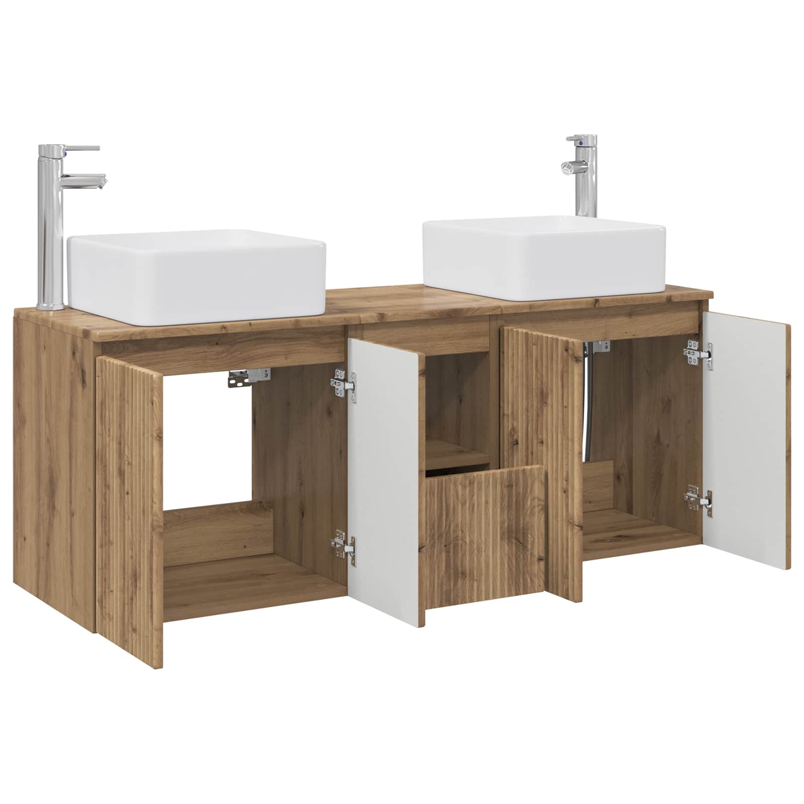 Ensemble d'armoire de salle de bain 3 pc Chêne artisanal