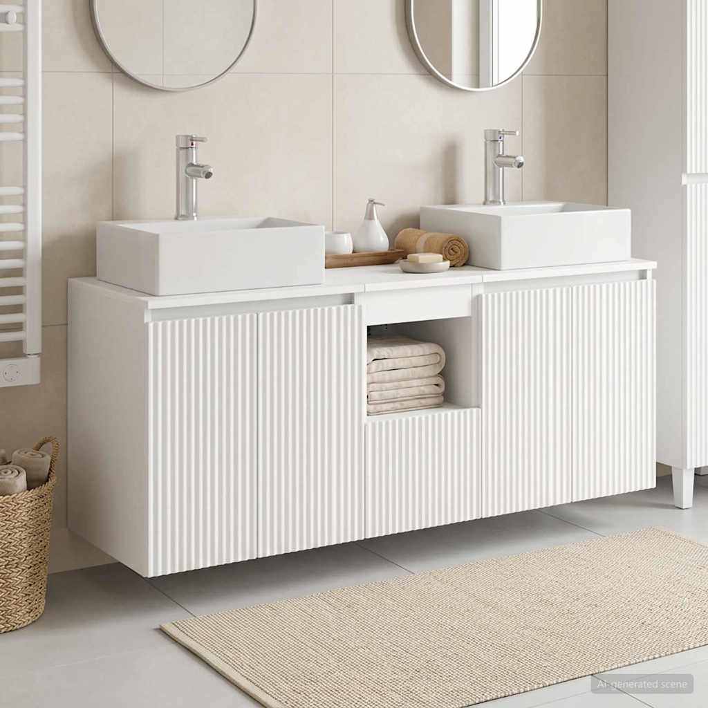 Ensemble d'armoire de salle de bain 3 pc Blanc