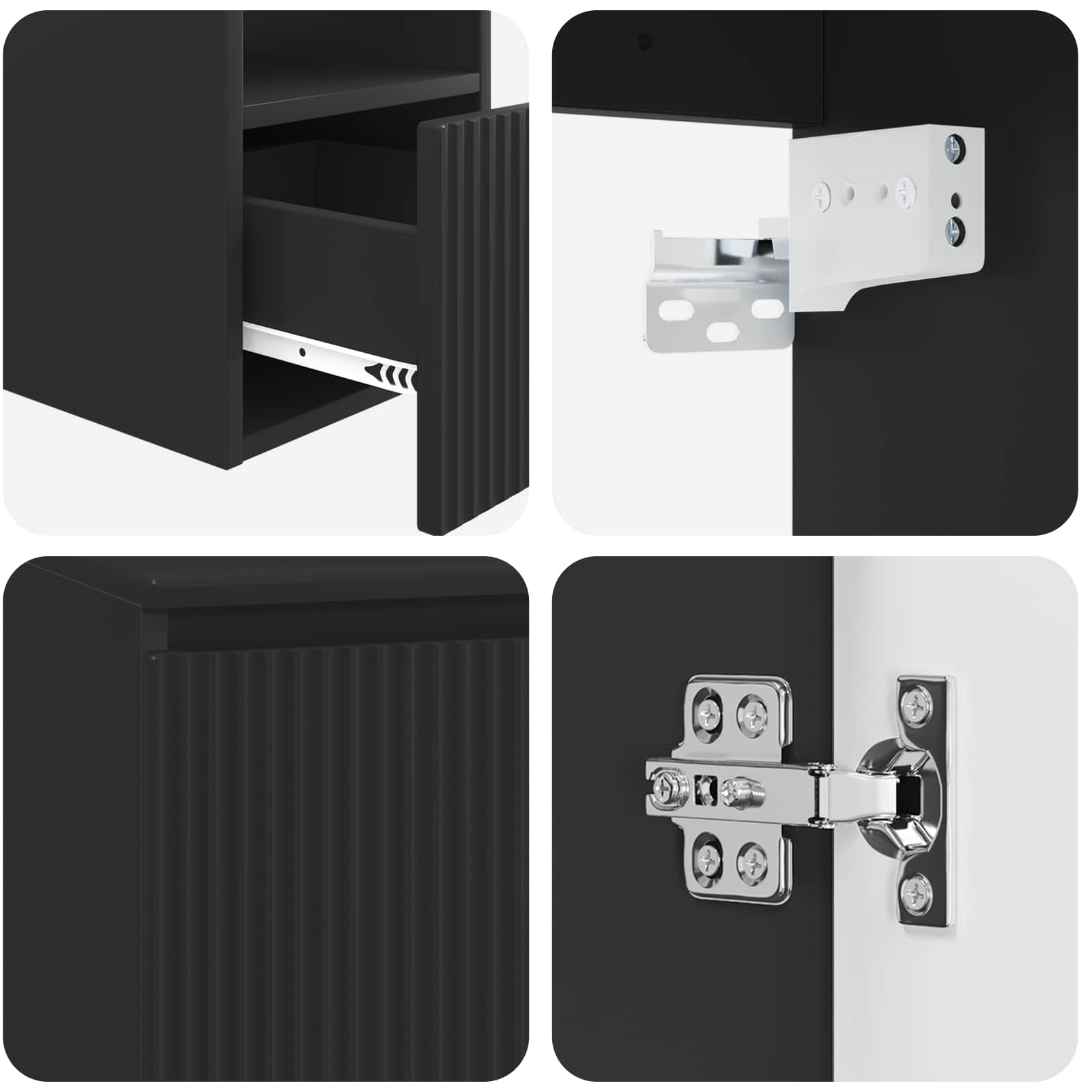 Ensemble d'armoire de salle de bain 3 pc Noir