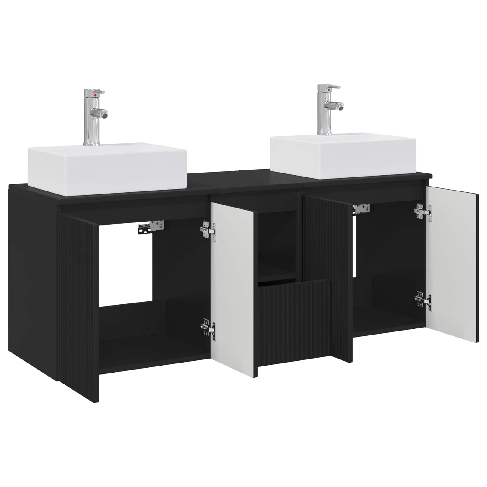 Ensemble d'armoire de salle de bain 3 pc Noir