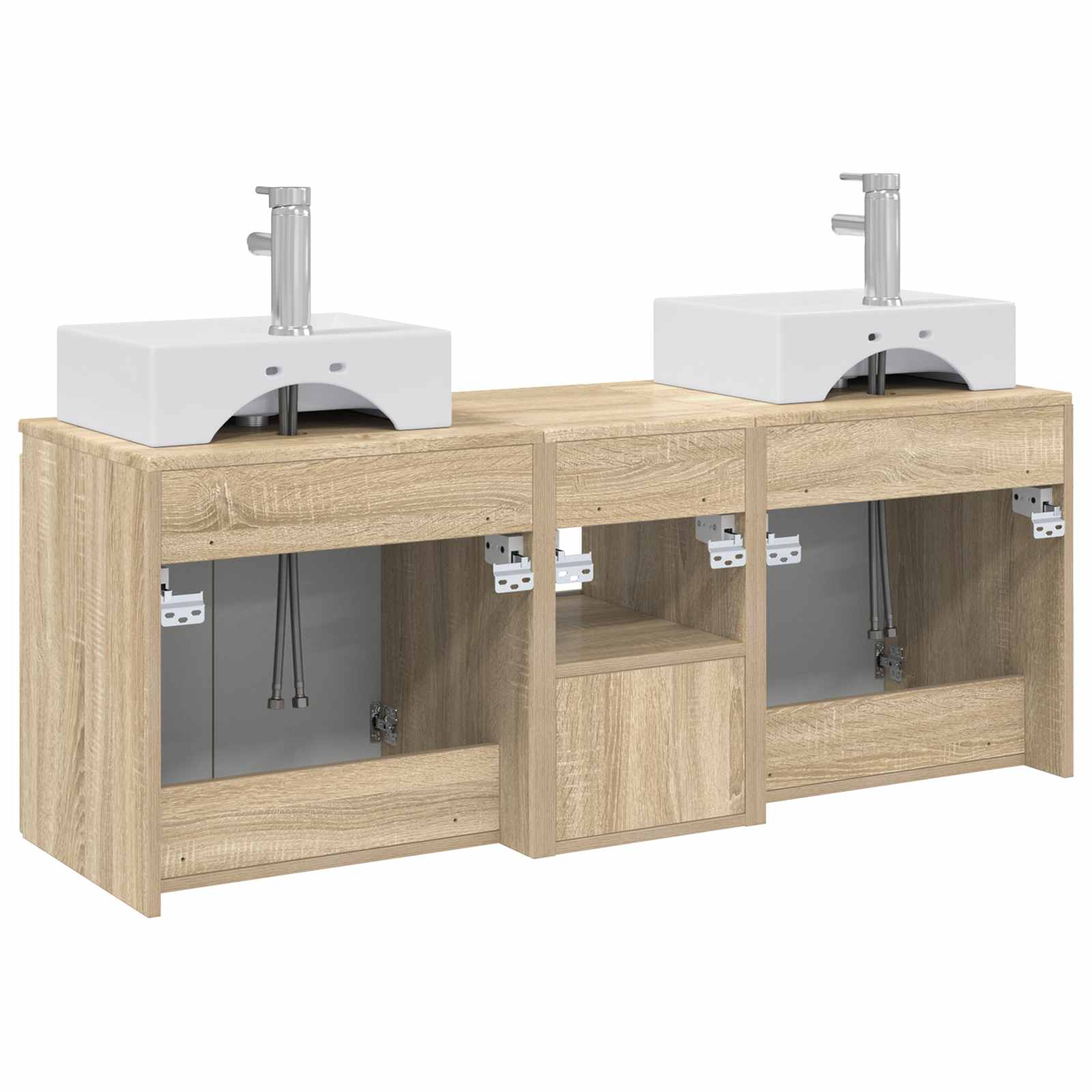 Ensemble d'armoire de salle de bain 3 pc Chêne Sonoma