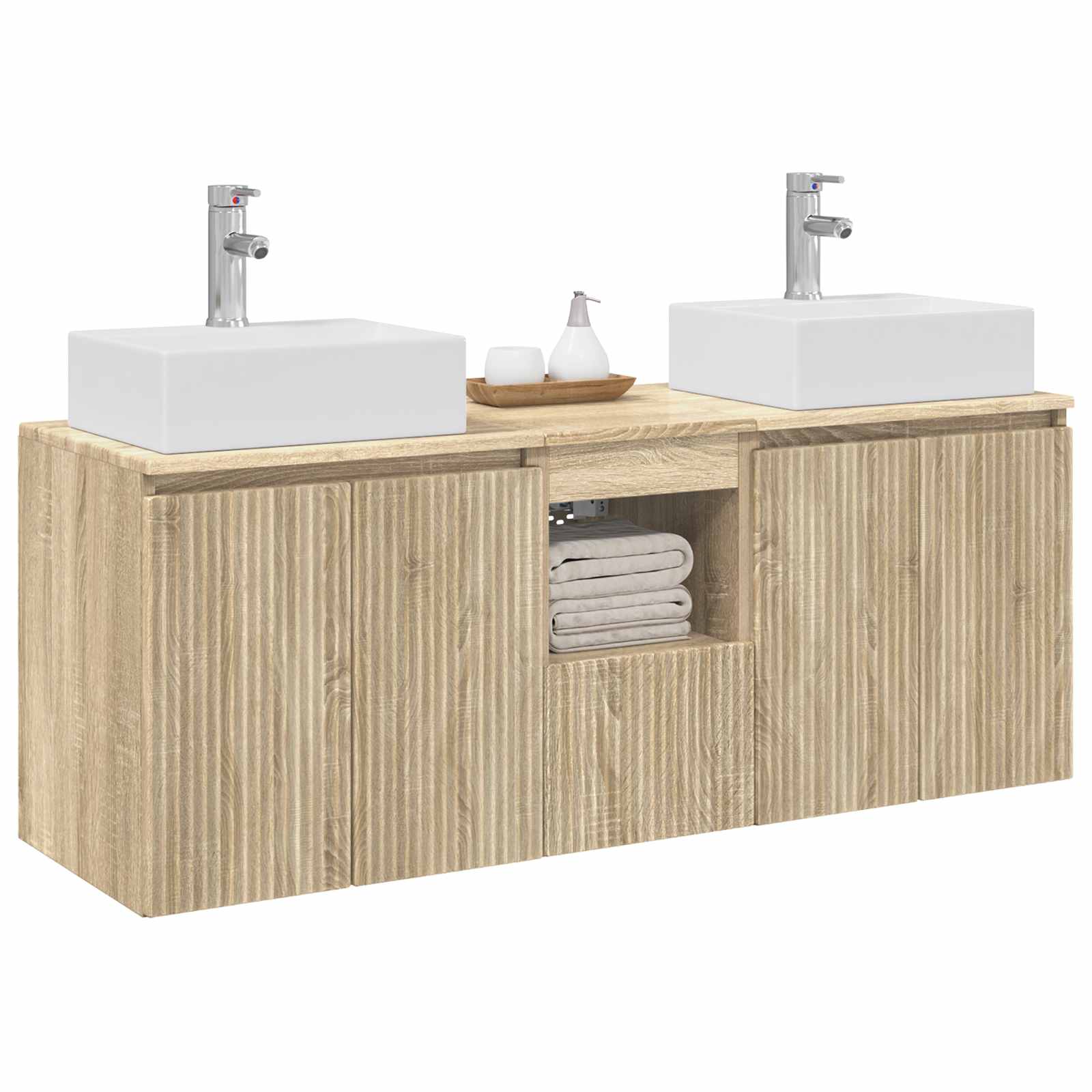 Ensemble d'armoire de salle de bain 3 pc Chêne Sonoma