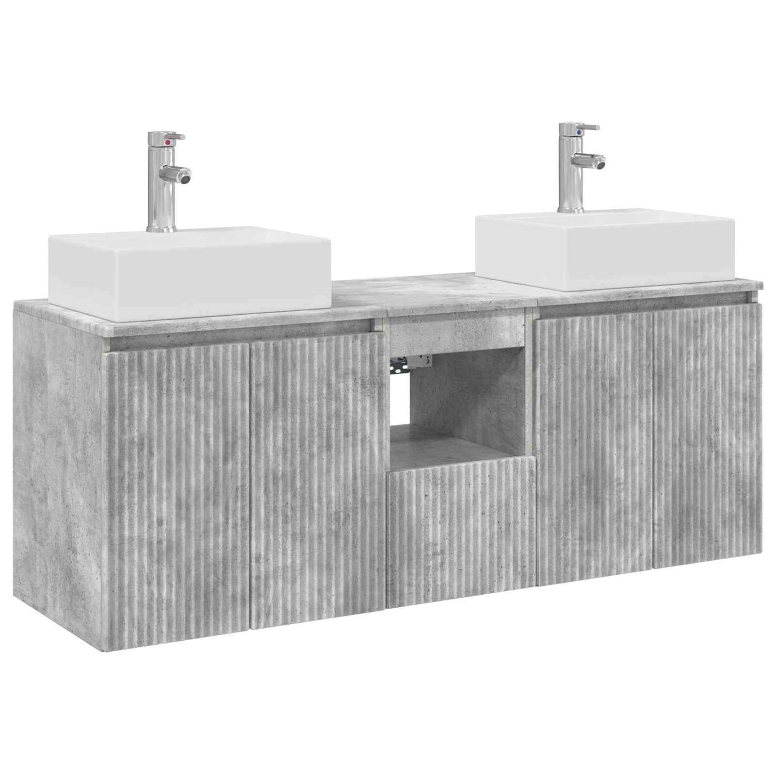 Ensemble d'armoire de salle de bain 3 pc Gris béton