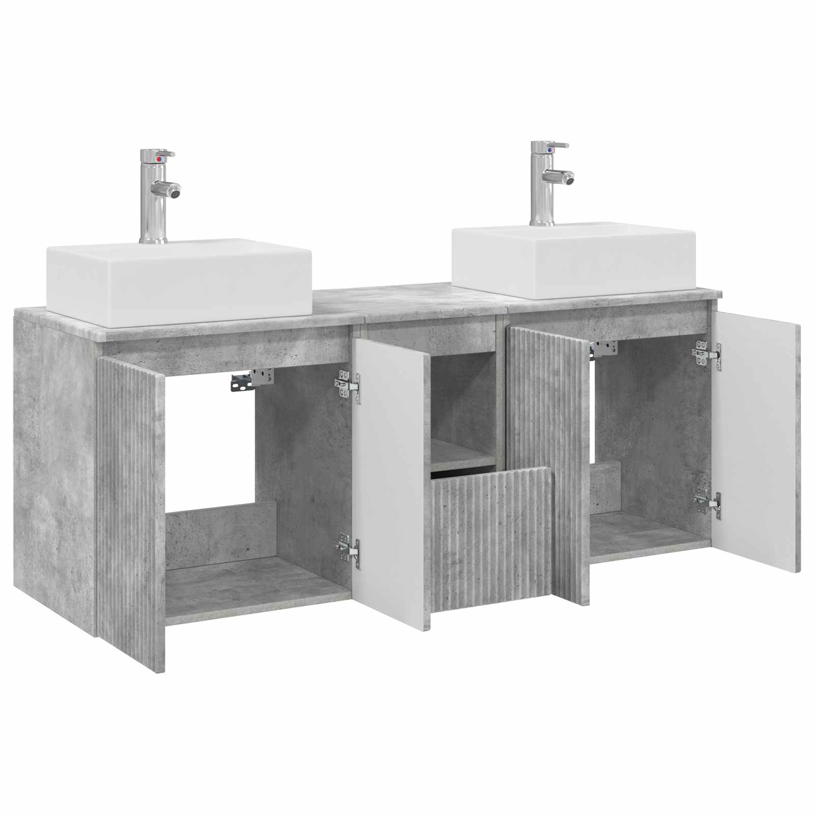 Ensemble d'armoire de salle de bain 3 pc Gris béton