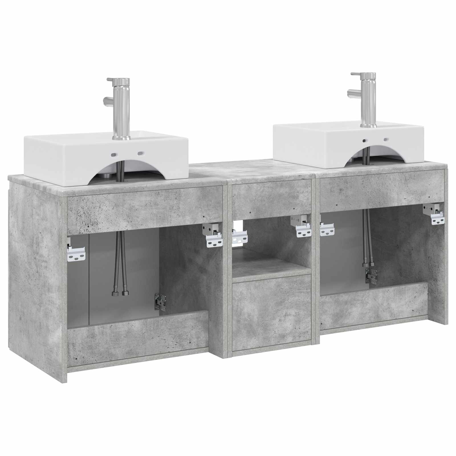 Ensemble d'armoire de salle de bain 3 pc Gris béton