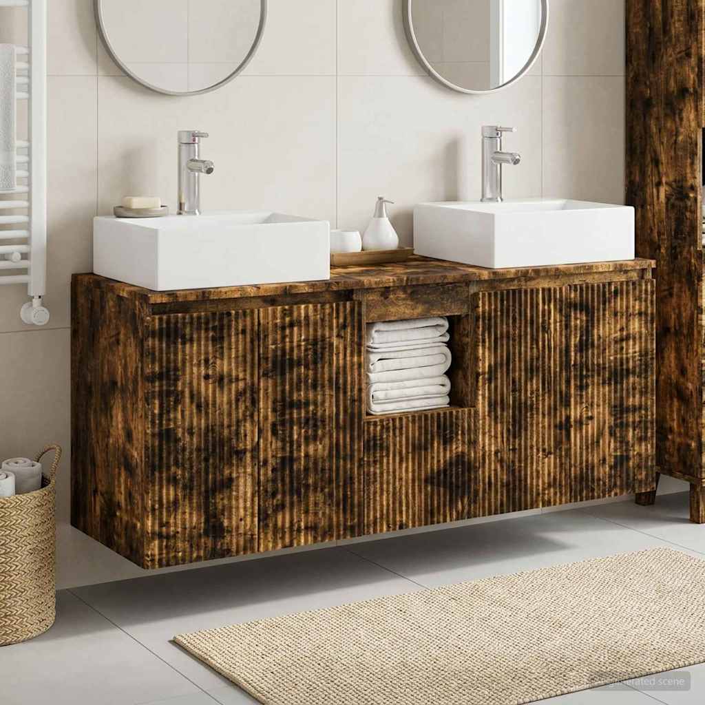 Ensemble d'armoire de salle de bain 3 pc Chêne fumé