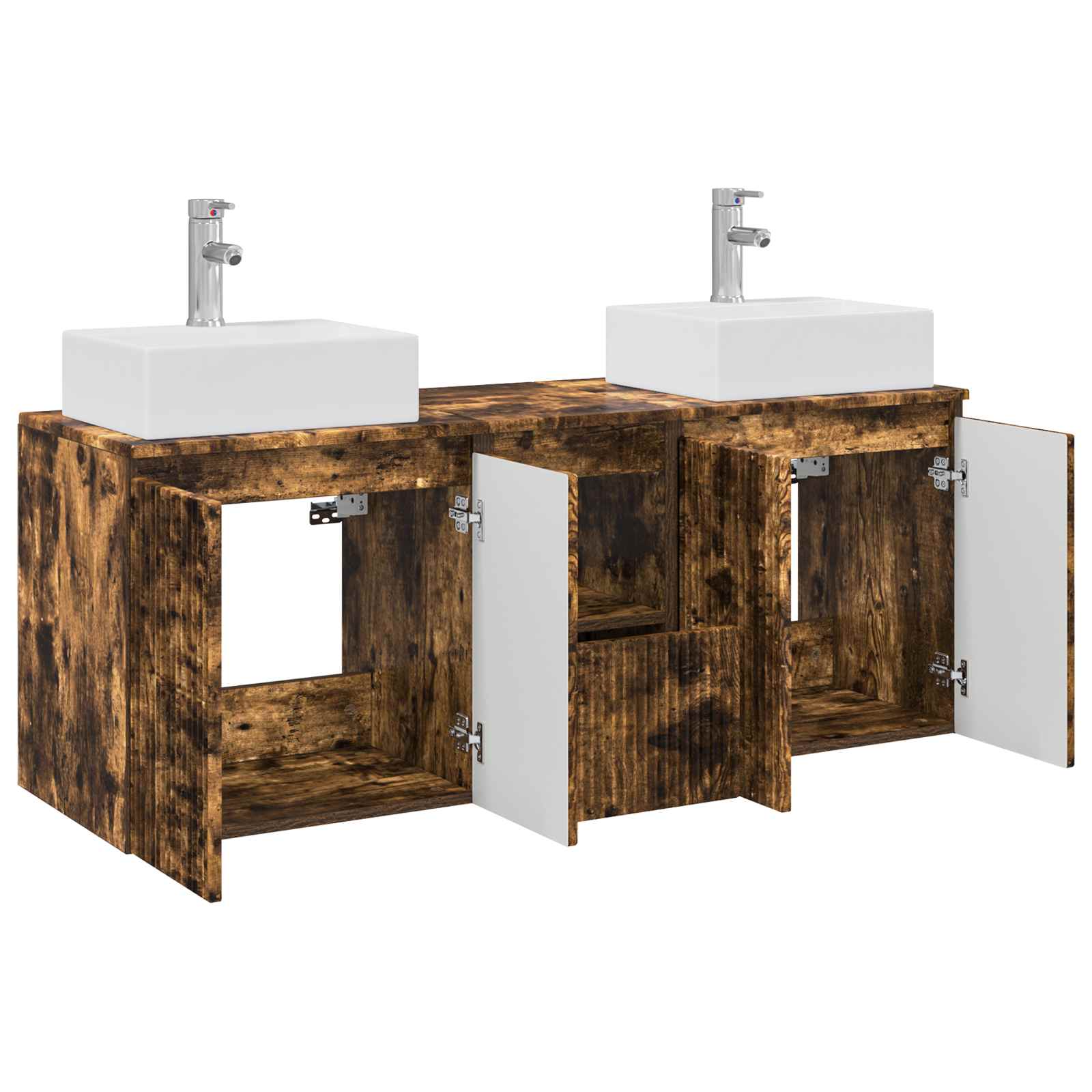 Ensemble d'armoire de salle de bain 3 pc Chêne fumé
