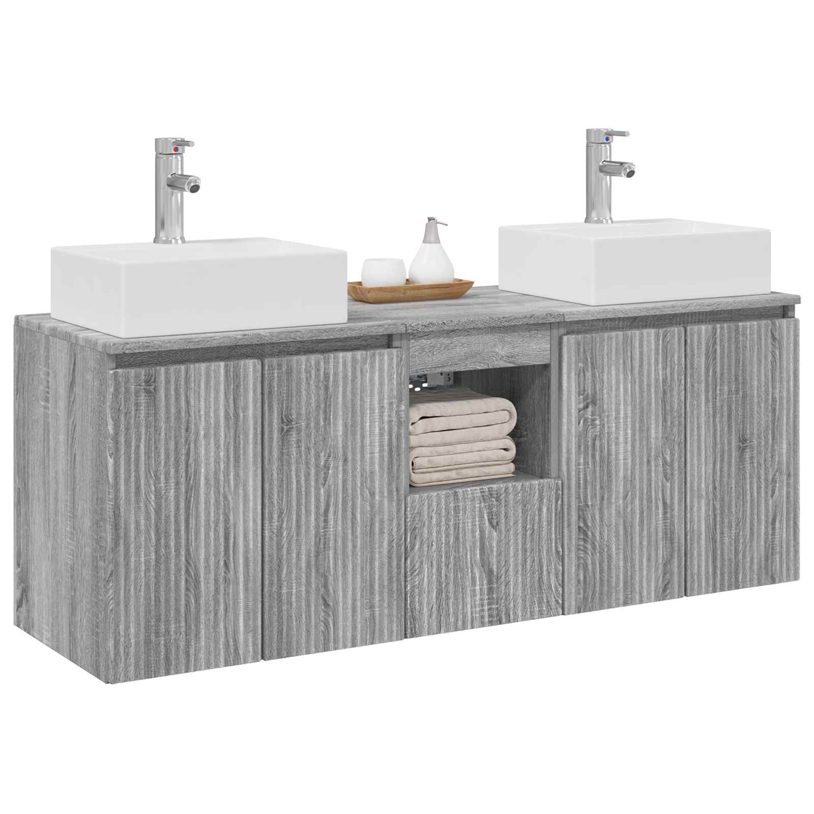 Ensemble d'armoire de salle de bain 3 pc Sonoma gris