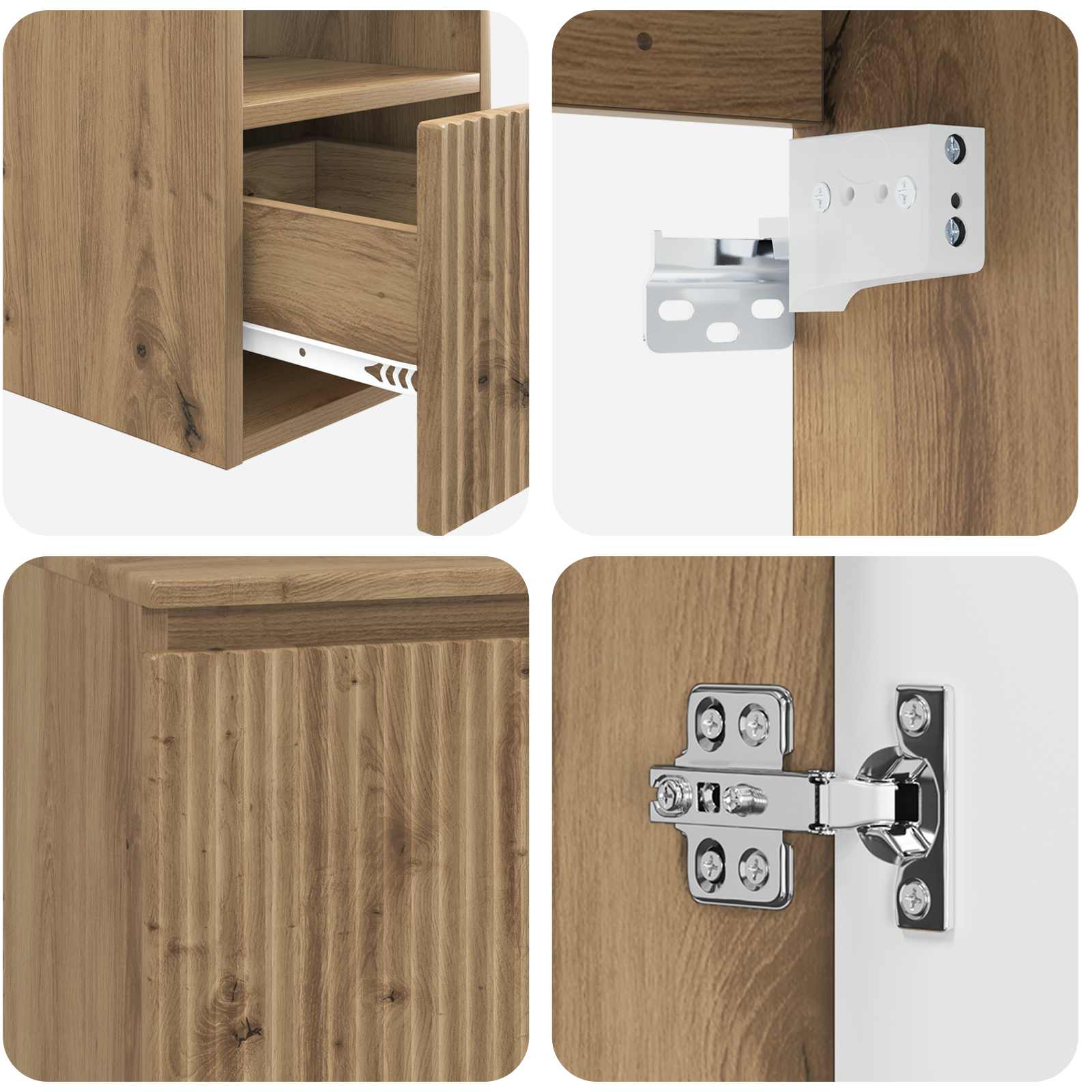 Ensemble d'armoire de salle de bain 3 pc Chêne artisanal