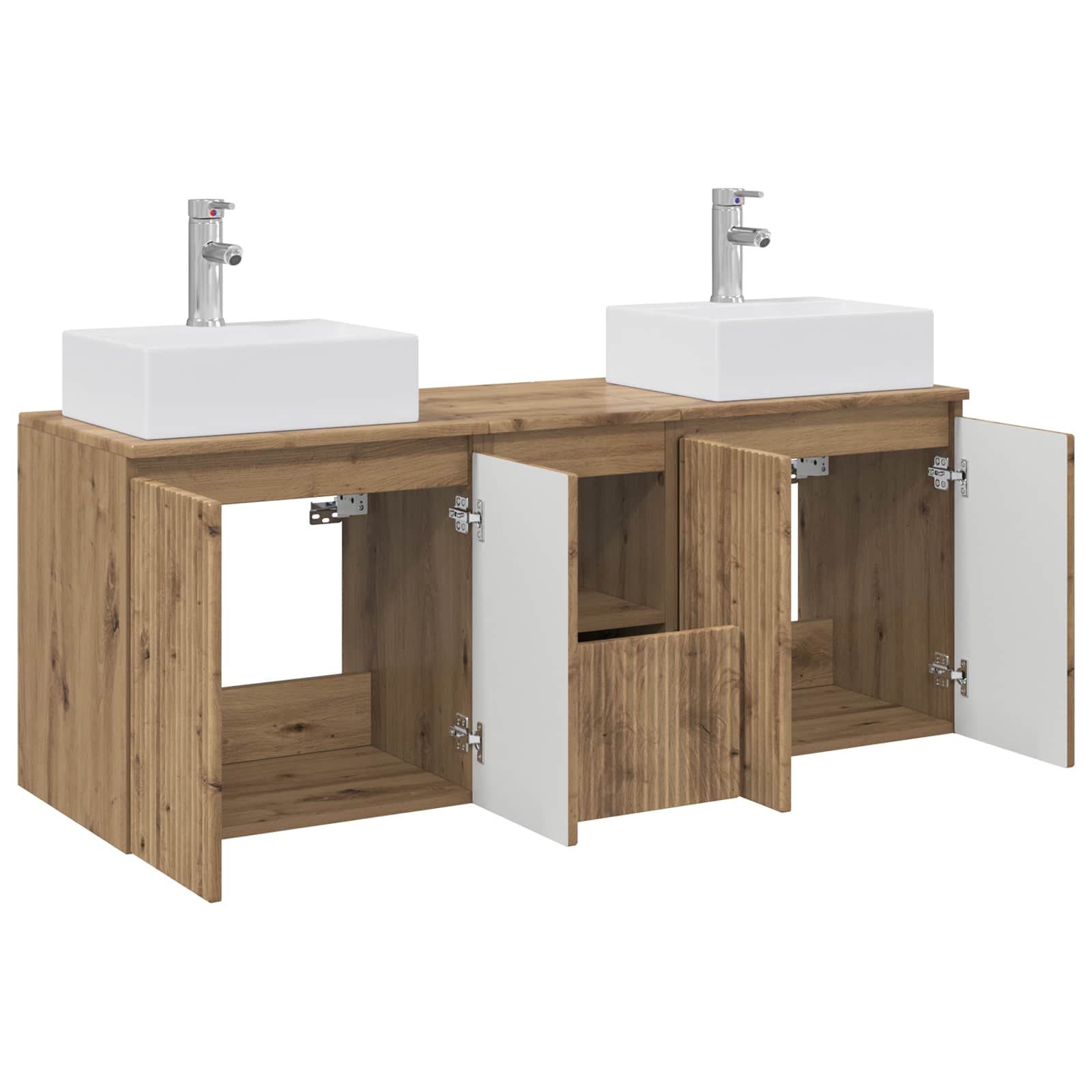 Ensemble d'armoire de salle de bain 3 pc Chêne artisanal