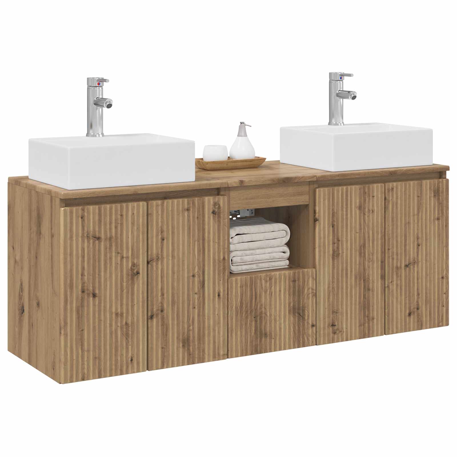 Ensemble d'armoire de salle de bain 3 pc Chêne artisanal