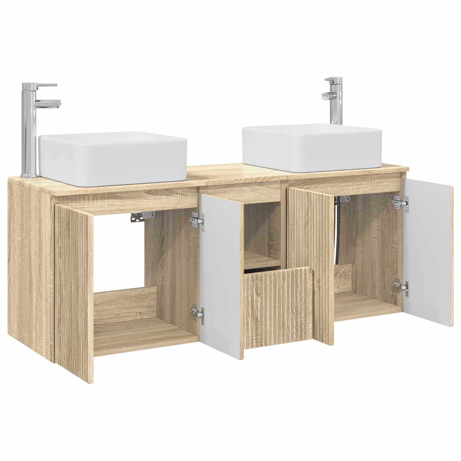 Ensemble d'armoire de salle de bain 3 pc Chêne Sonoma