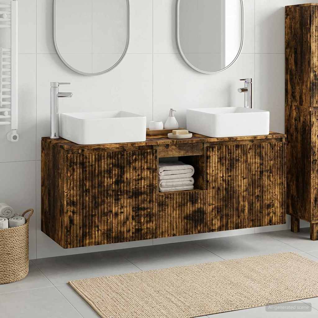 Ensemble d'armoire de salle de bain 3 pc Chêne fumé