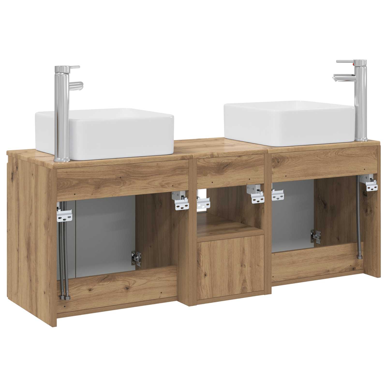 Ensemble d'armoire de salle de bain 3 pc Chêne artisanal