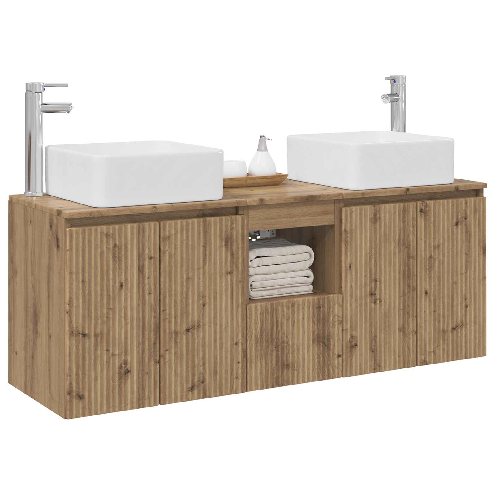 Ensemble d'armoire de salle de bain 3 pc Chêne artisanal