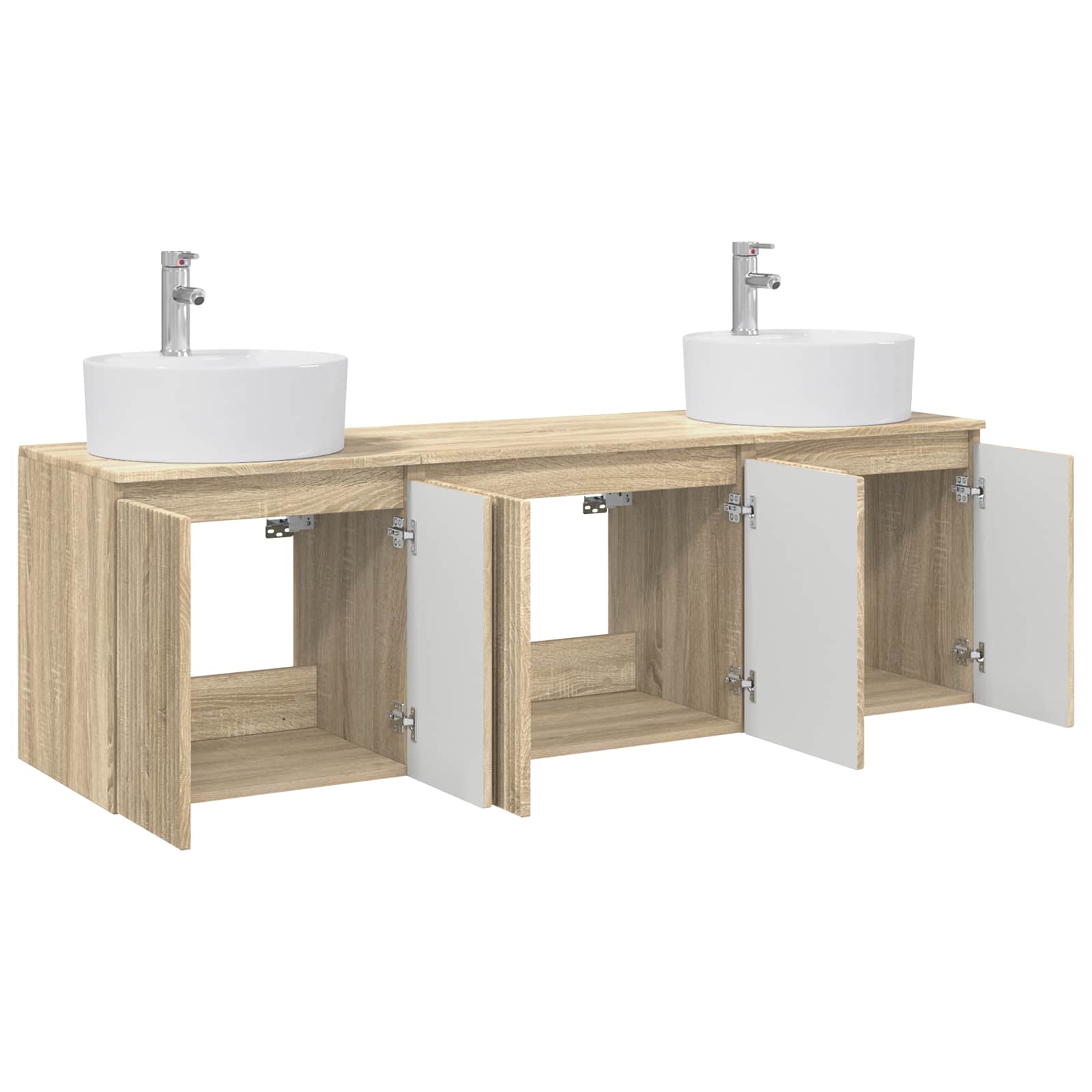 Ensemble d'armoire de salle de bain 3 pc Chêne Sonoma