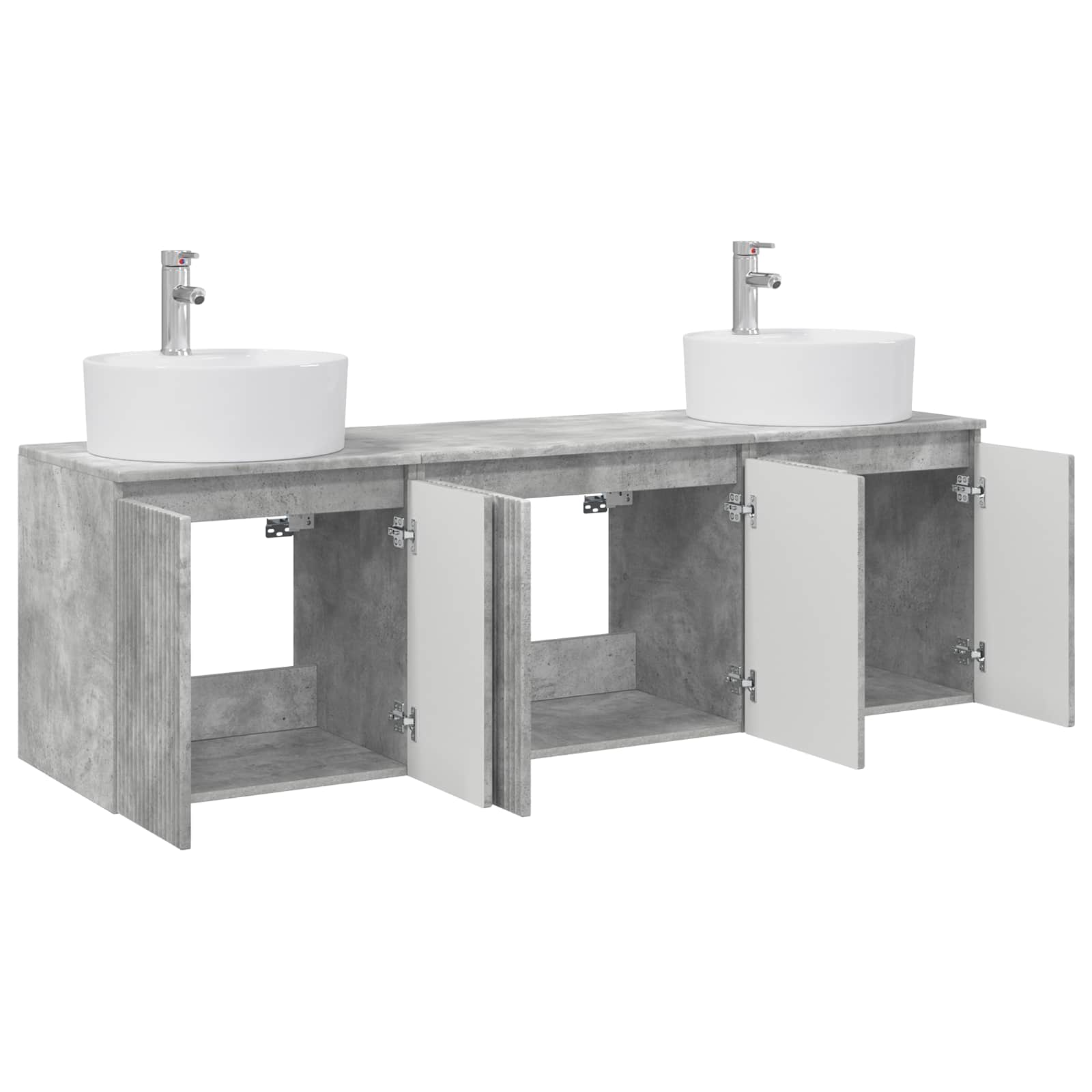 Ensemble d'armoire de salle de bain 3 pc Gris béton