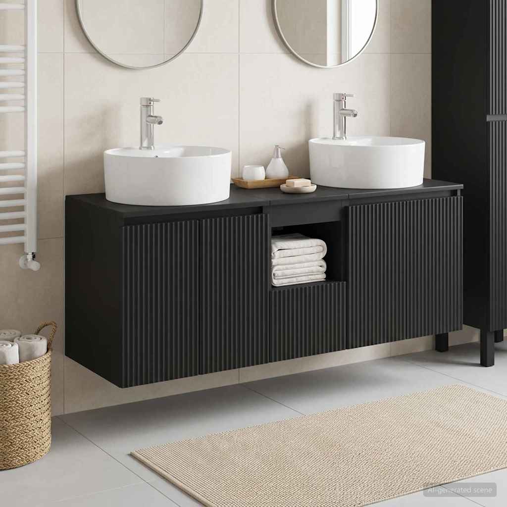 Ensemble d'armoire de salle de bain 3 pc Noir