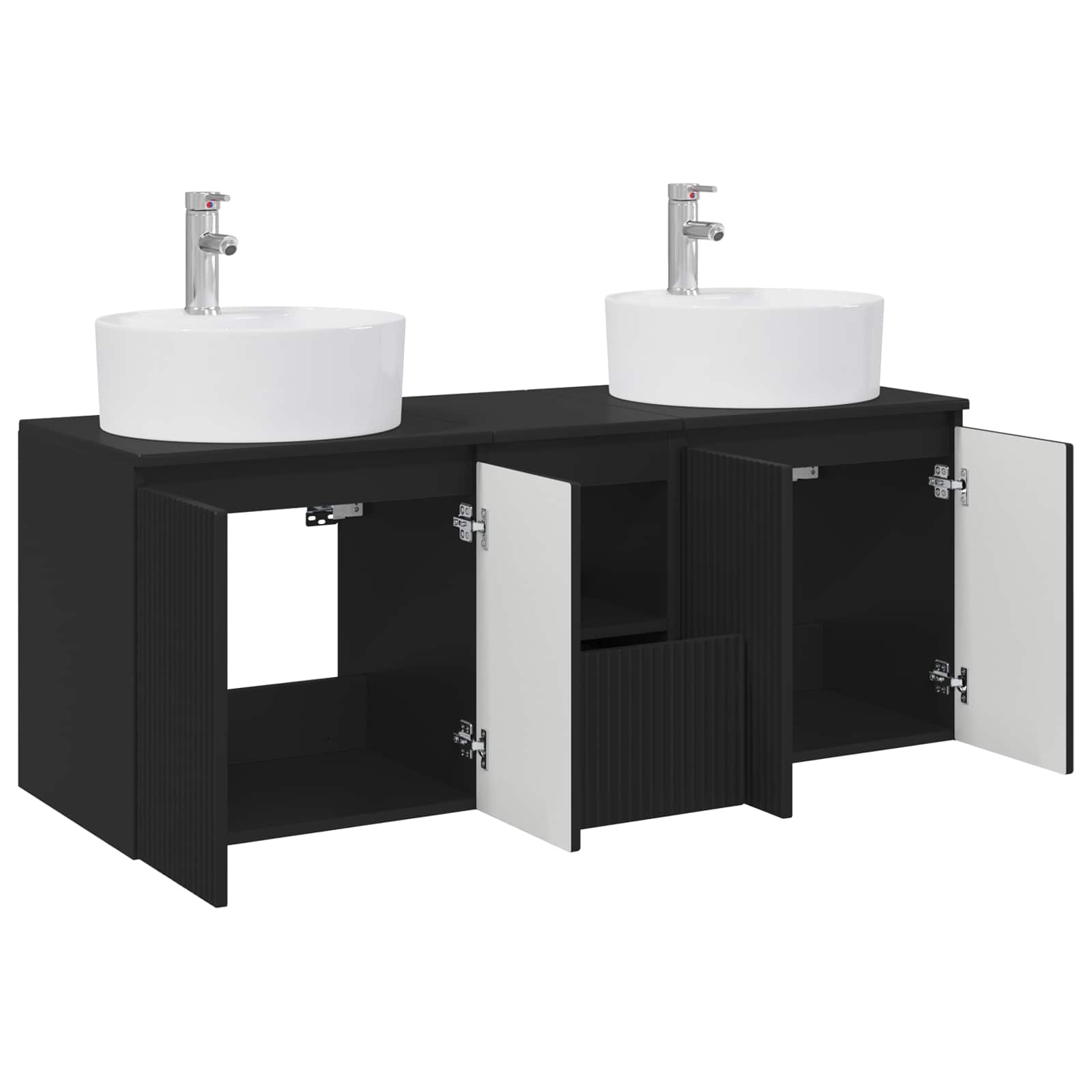 Ensemble d'armoire de salle de bain 3 pc Noir