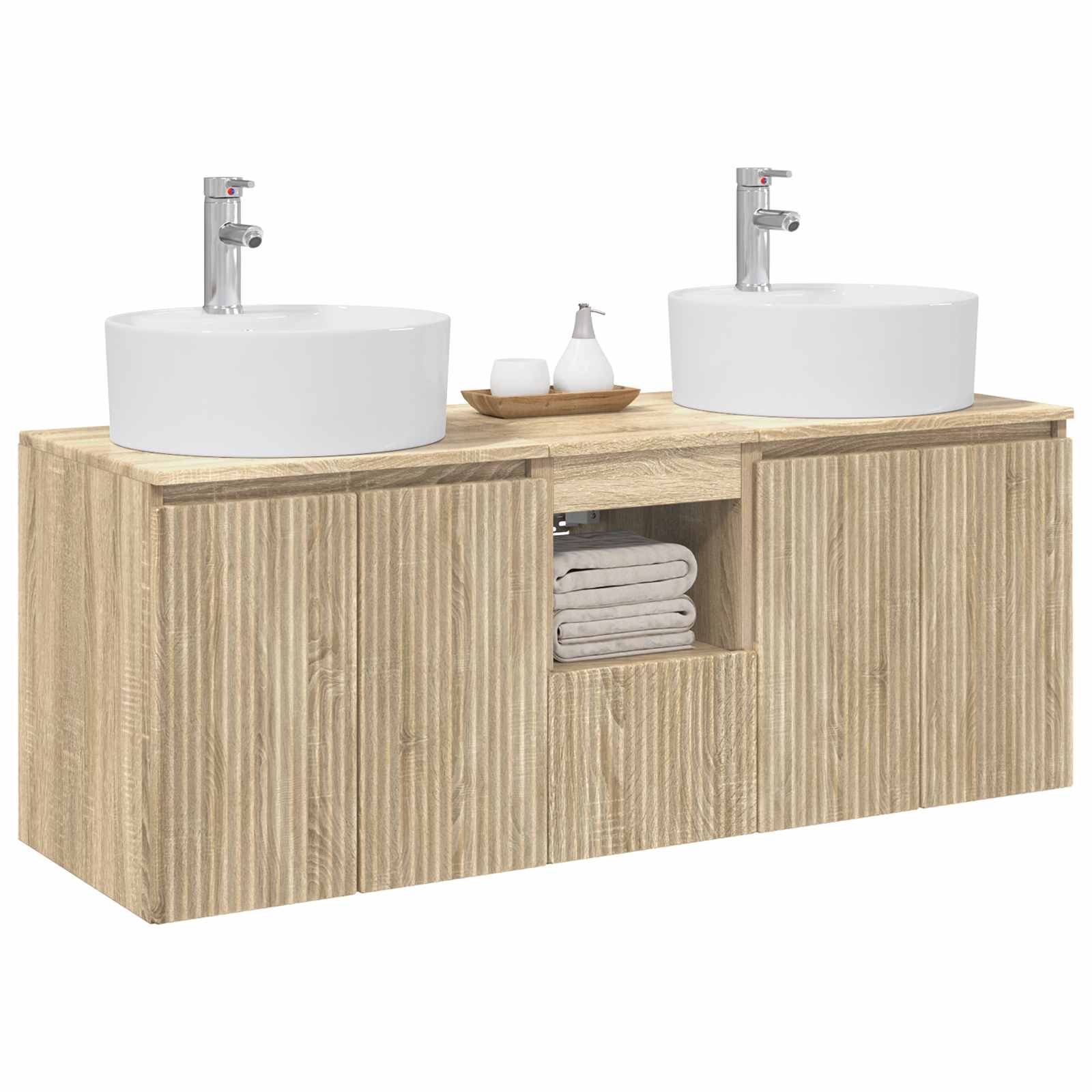 Ensemble d'armoire de salle de bain 3 pc Chêne Sonoma