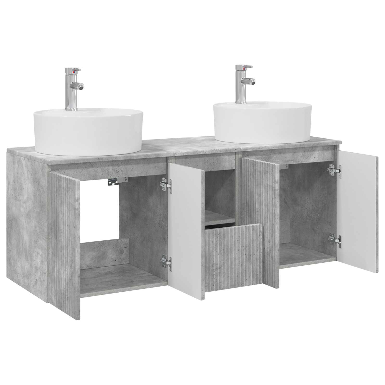 Ensemble d'armoire de salle de bain 3 pc Gris béton