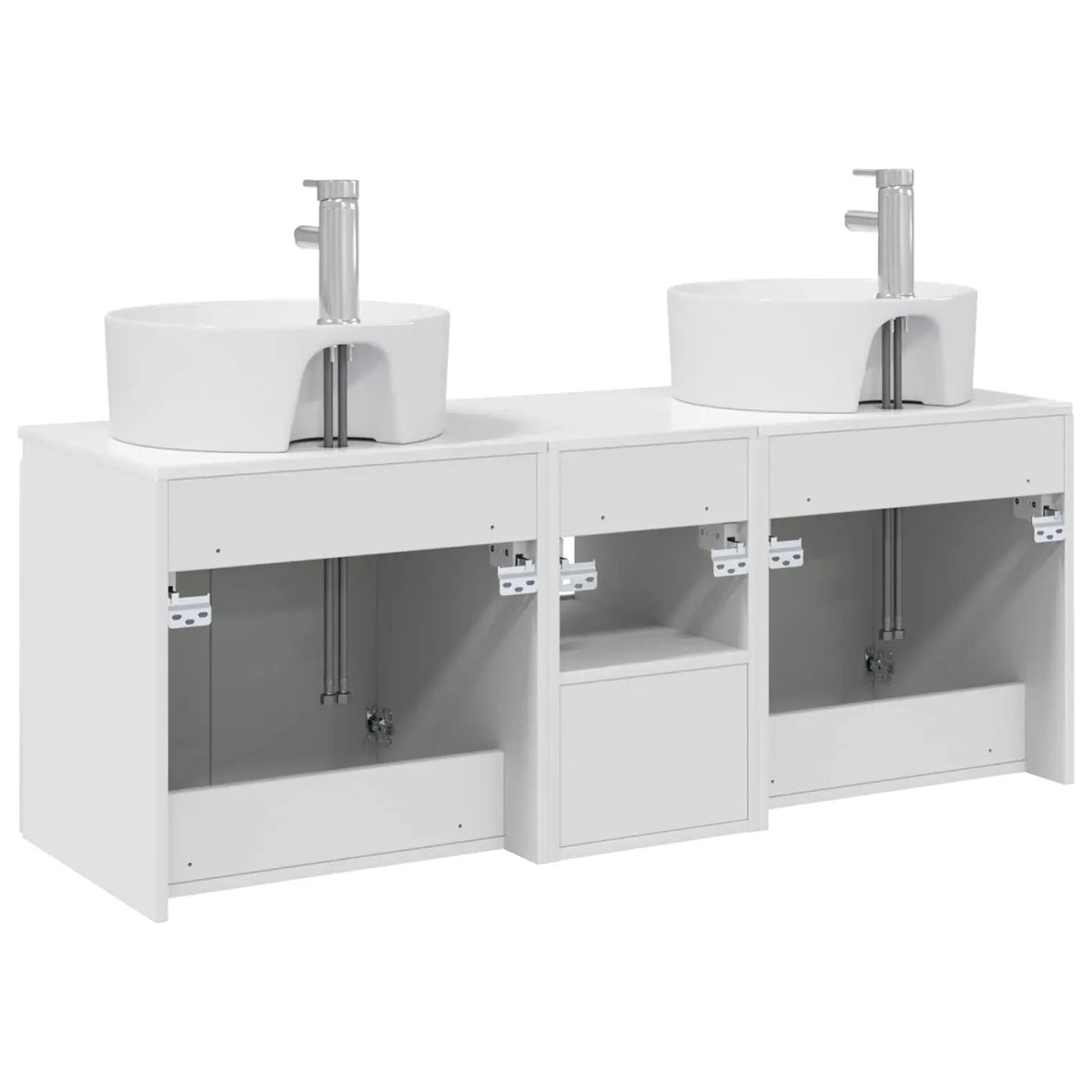 Ensemble d’armoire de salle de bain 3 pc Blanc brillant - XIOS