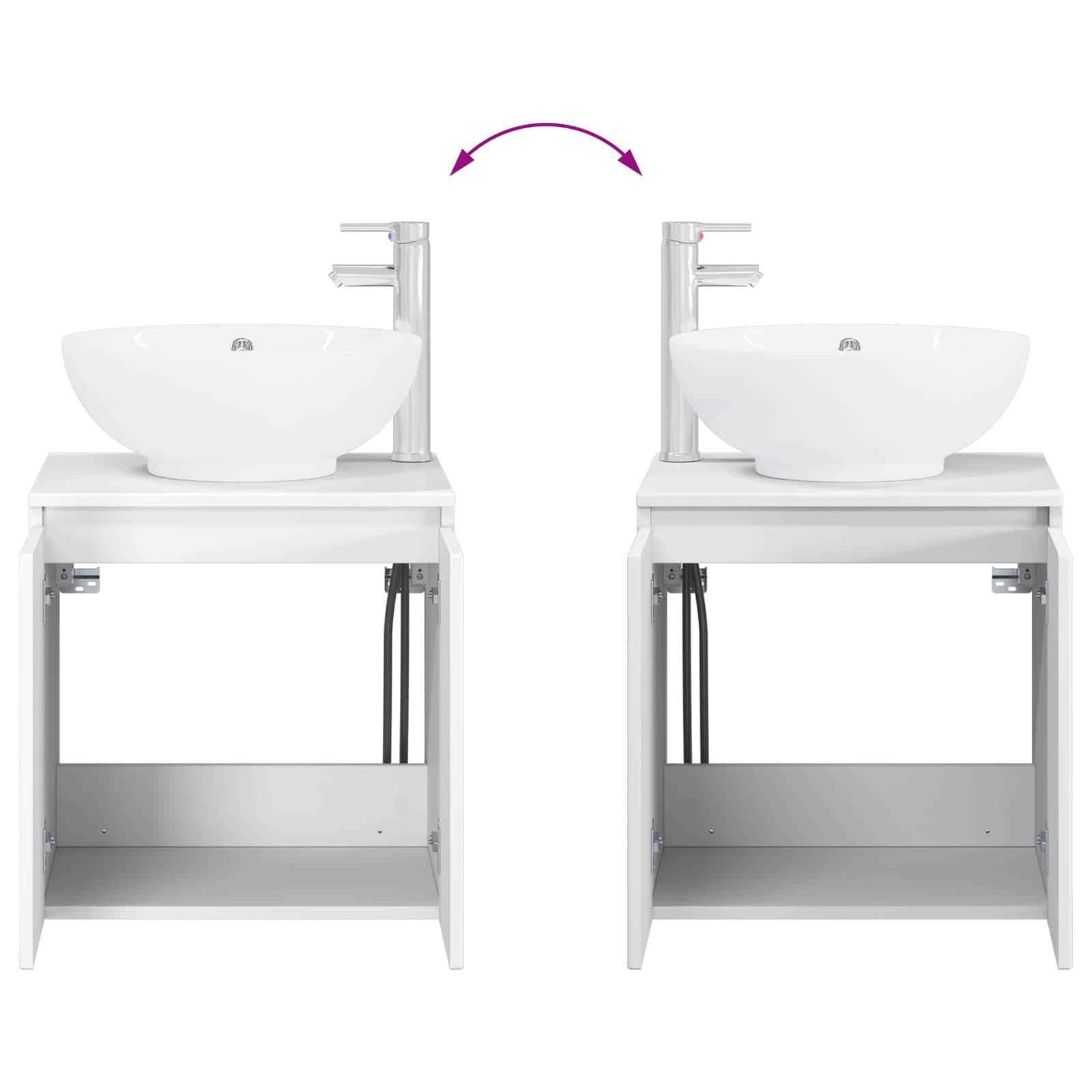 Ensemble d'armoire de salle de bain 3 pc Blanc