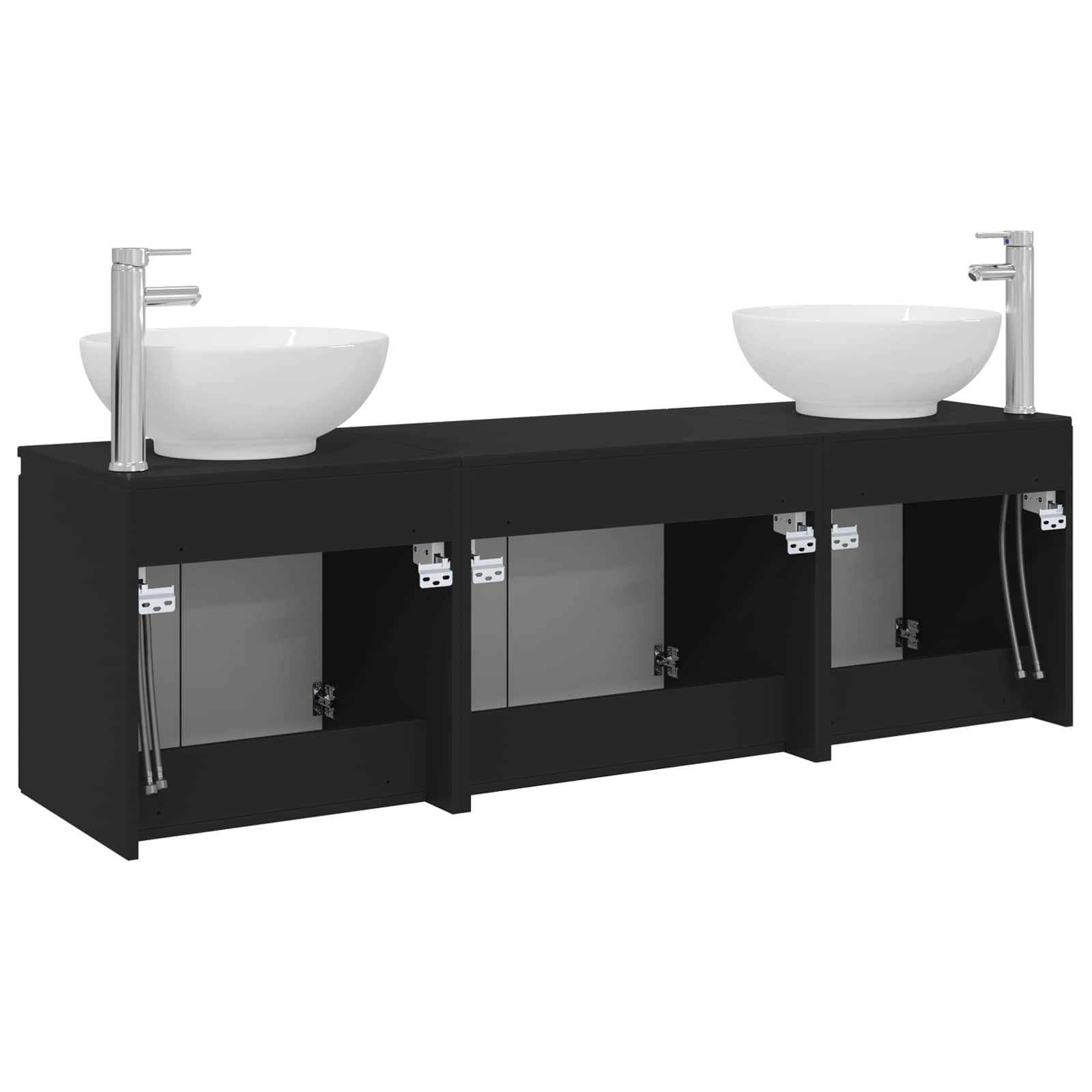 Ensemble d'armoire de salle de bain 3 pc Noir