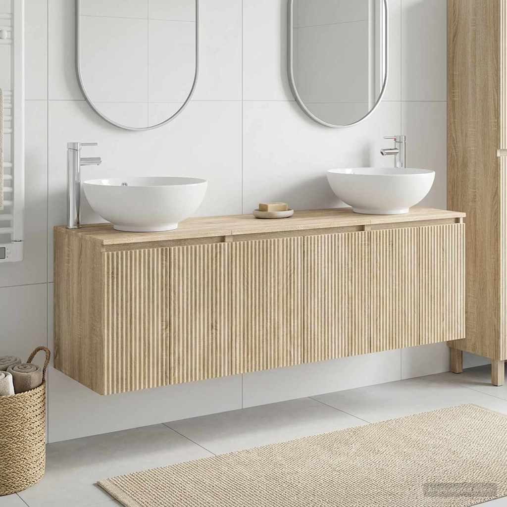 Ensemble d'armoire de salle de bain 3 pc Chêne Sonoma