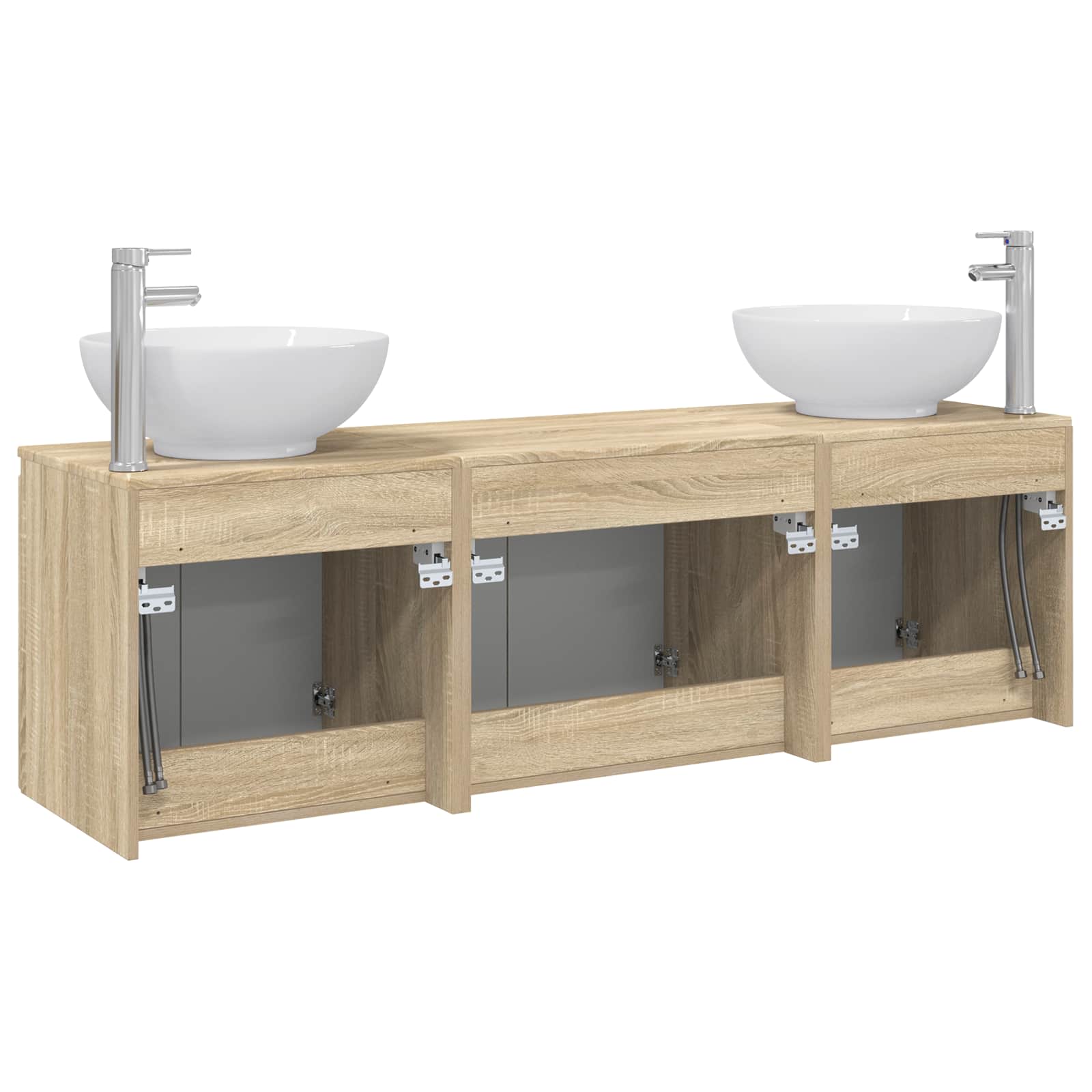 Ensemble d'armoire de salle de bain 3 pc Chêne Sonoma
