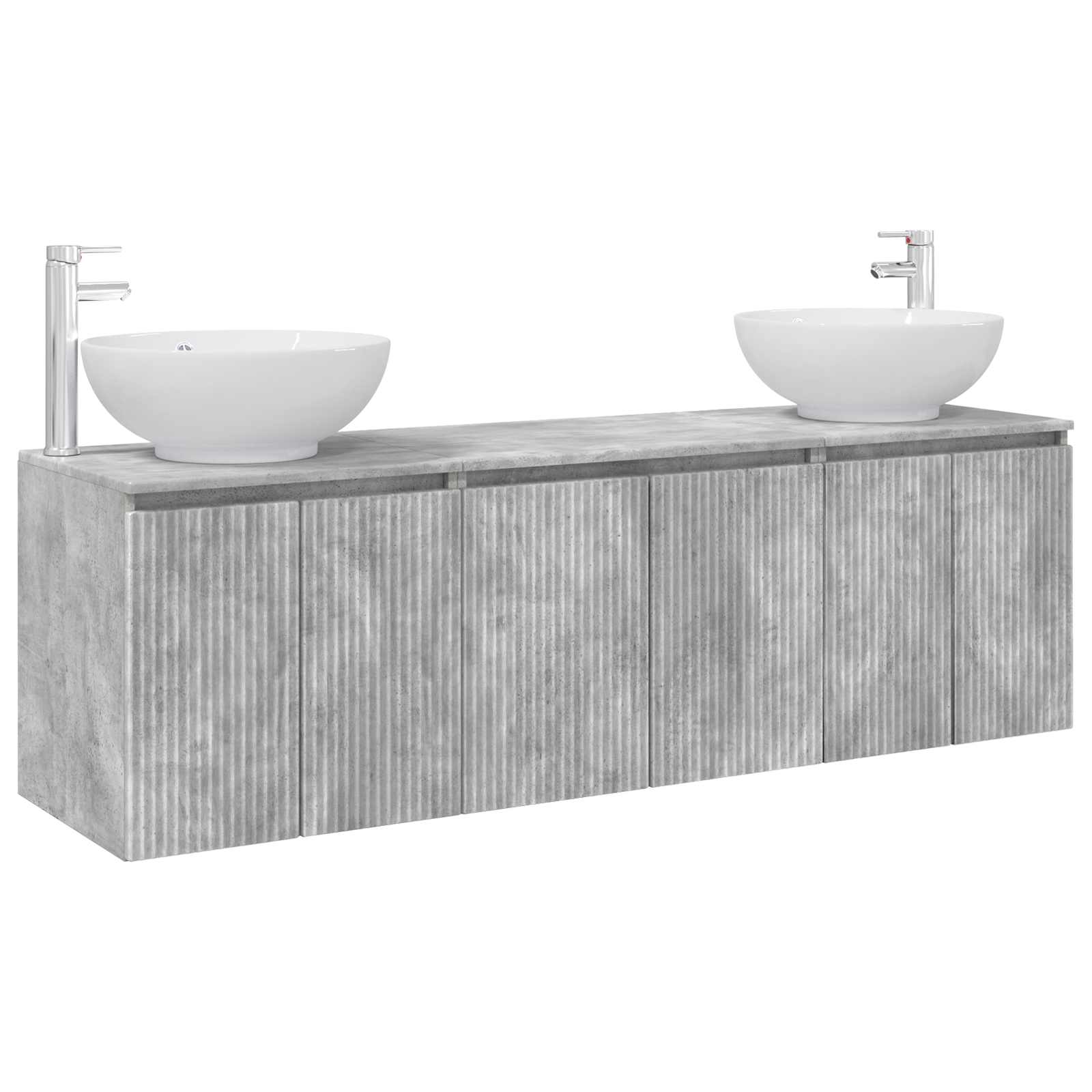 Ensemble d'armoire de salle de bain 3 pc Gris béton