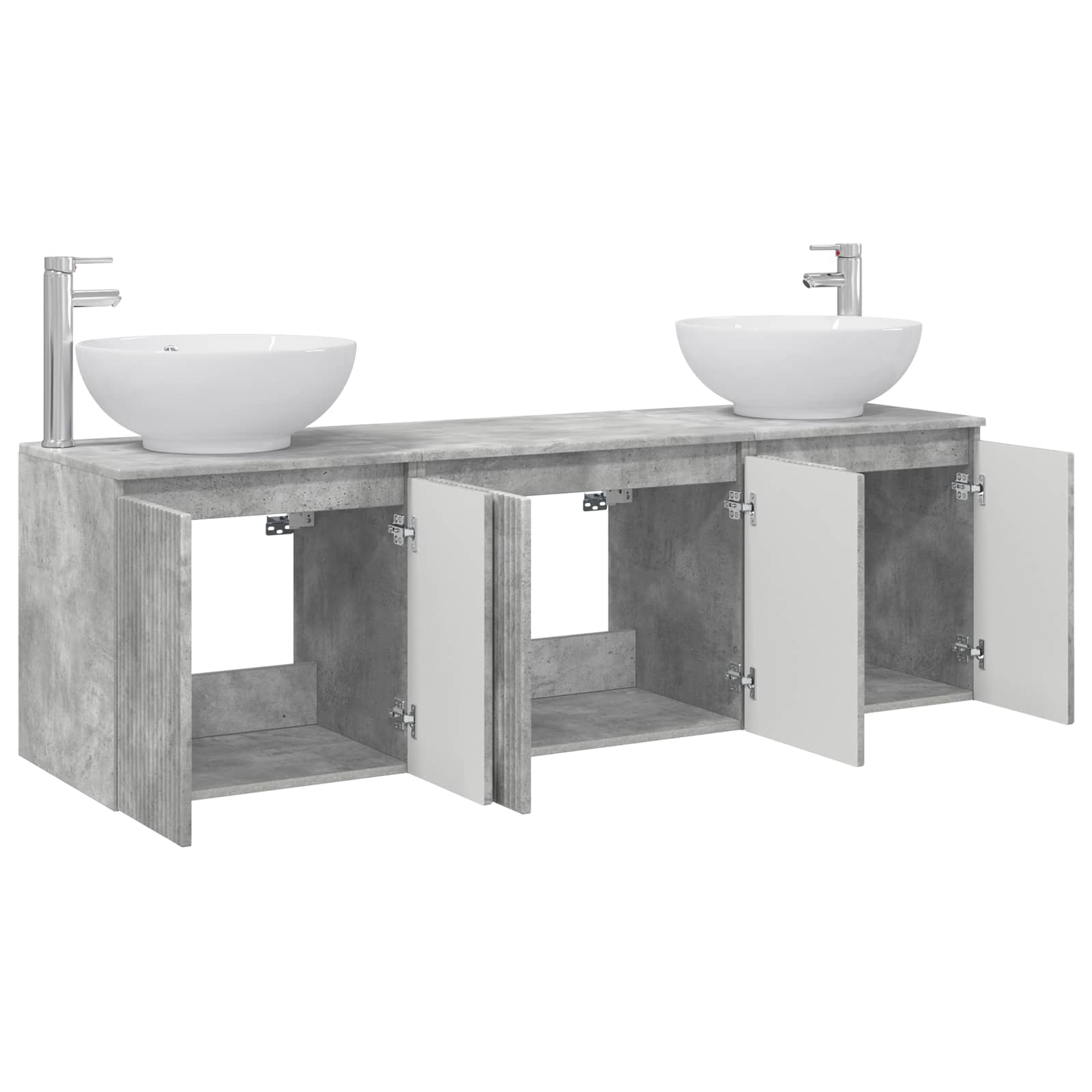 Ensemble d'armoire de salle de bain 3 pc Gris béton