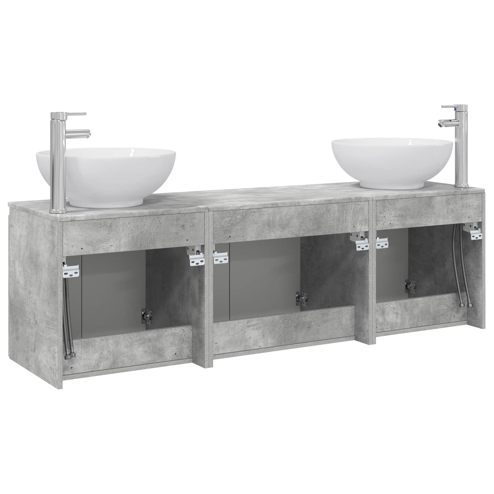 Ensemble d'armoire de salle de bain 3 pc Gris béton