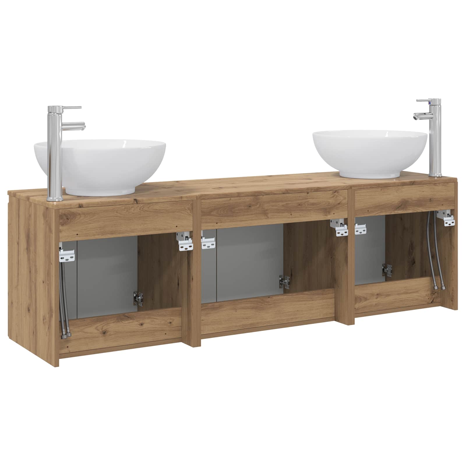 Ensemble d'armoire de salle de bain 3 pc Chêne artisanal