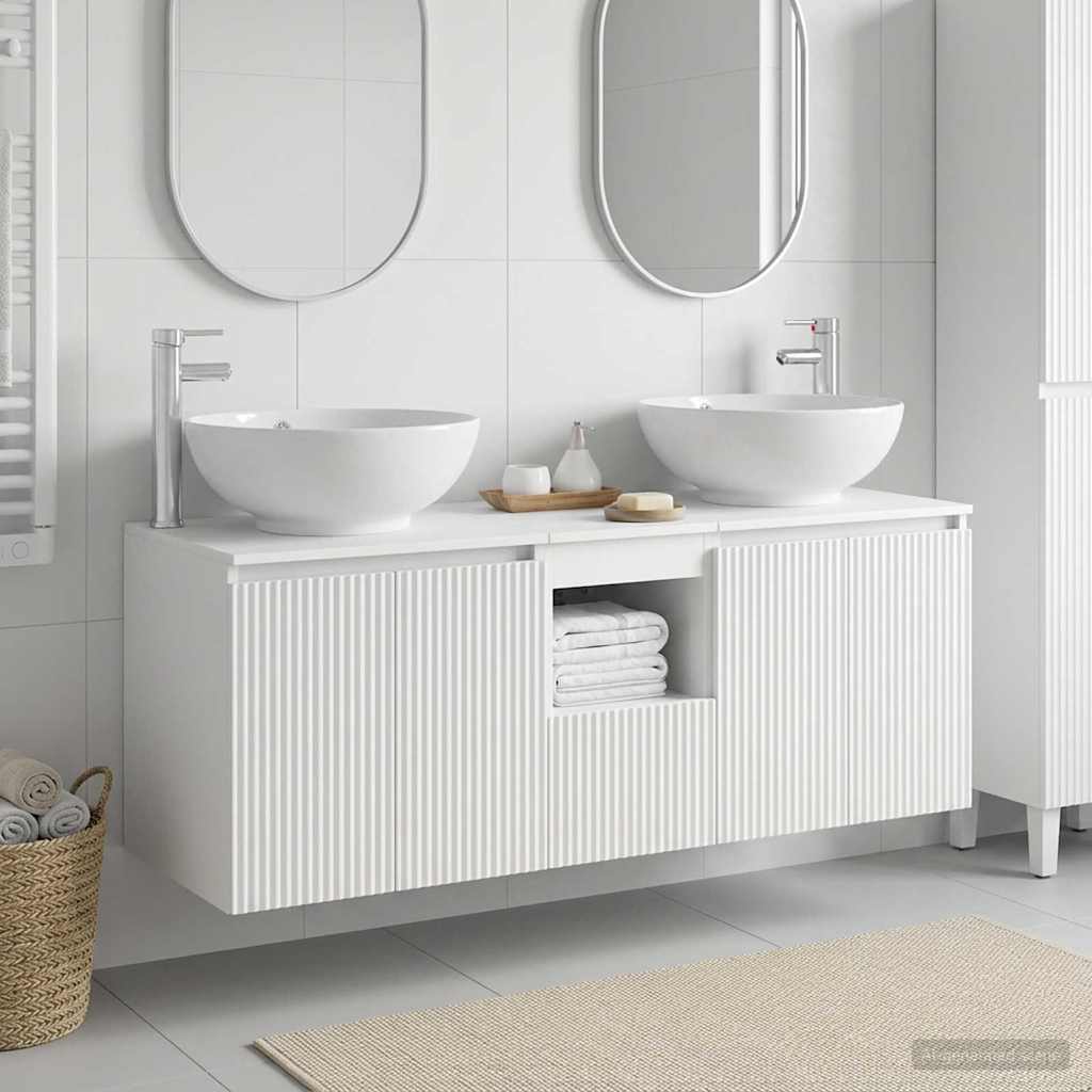 Ensemble d'armoire de salle de bain 3 pc Blanc