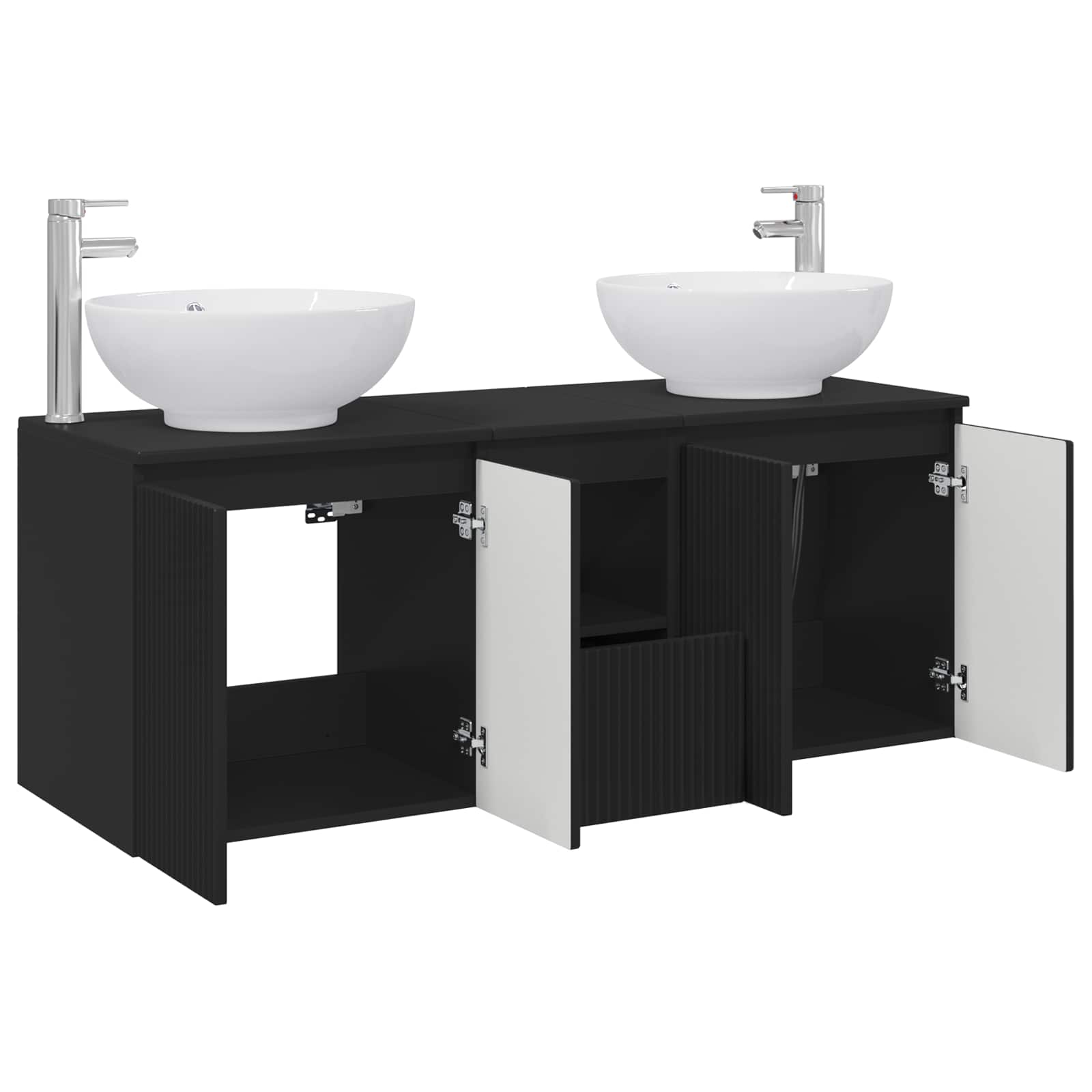 Ensemble d'armoire de salle de bain 3 pc Noir