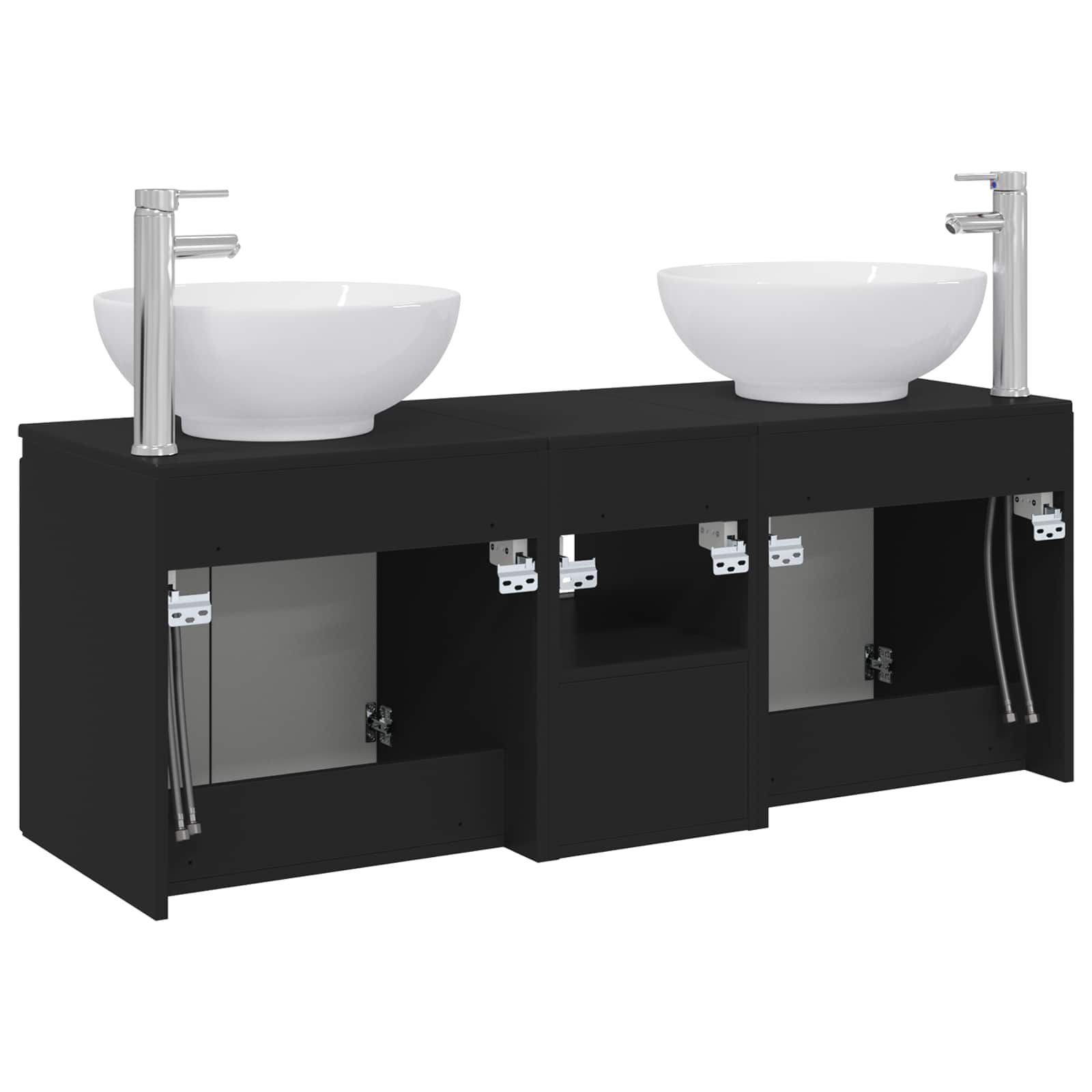 Ensemble d'armoire de salle de bain 3 pc Noir