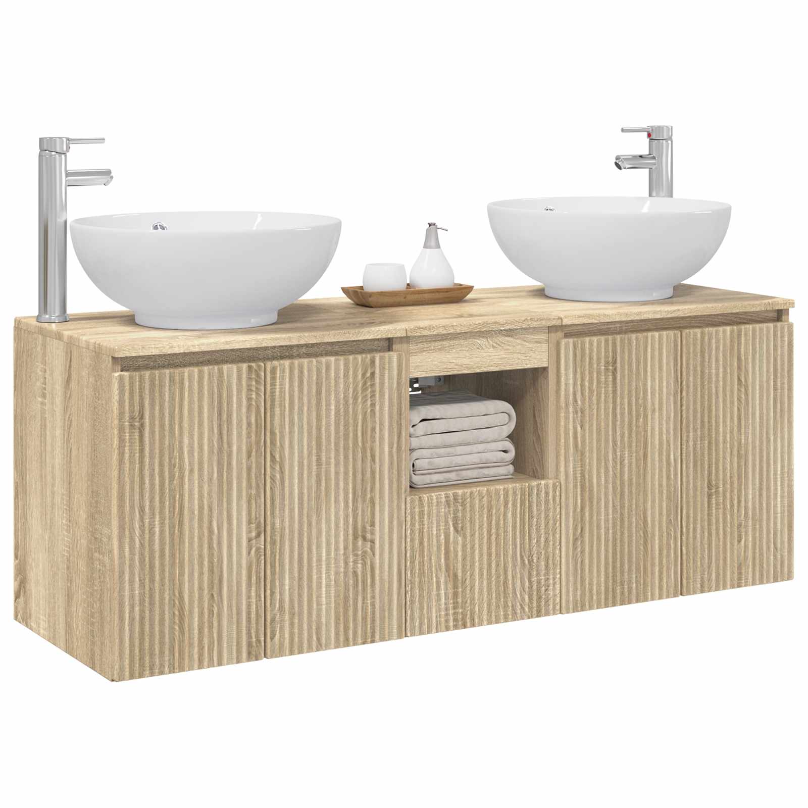 Ensemble d'armoire de salle de bain 3 pc Chêne Sonoma
