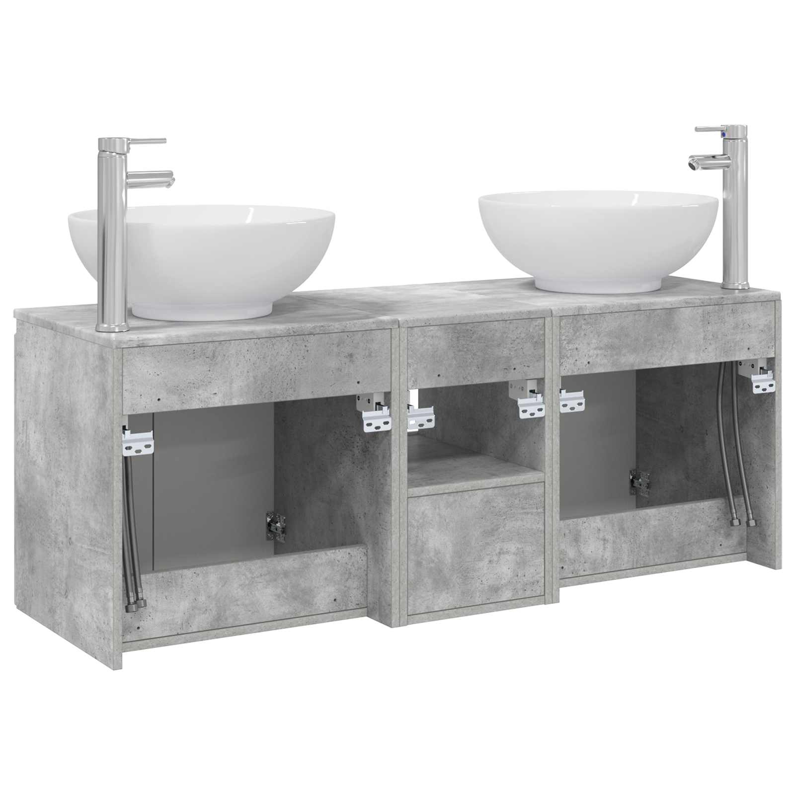 Ensemble d'armoire de salle de bain 3 pc Gris béton