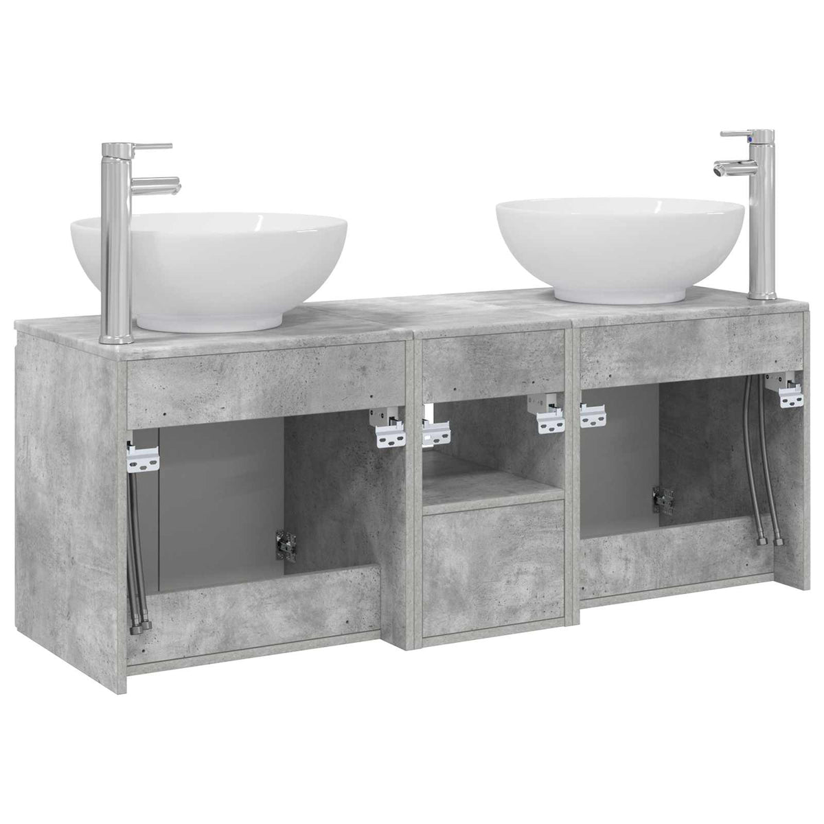 Ensemble d'armoire de salle de bain 3 pc Gris béton