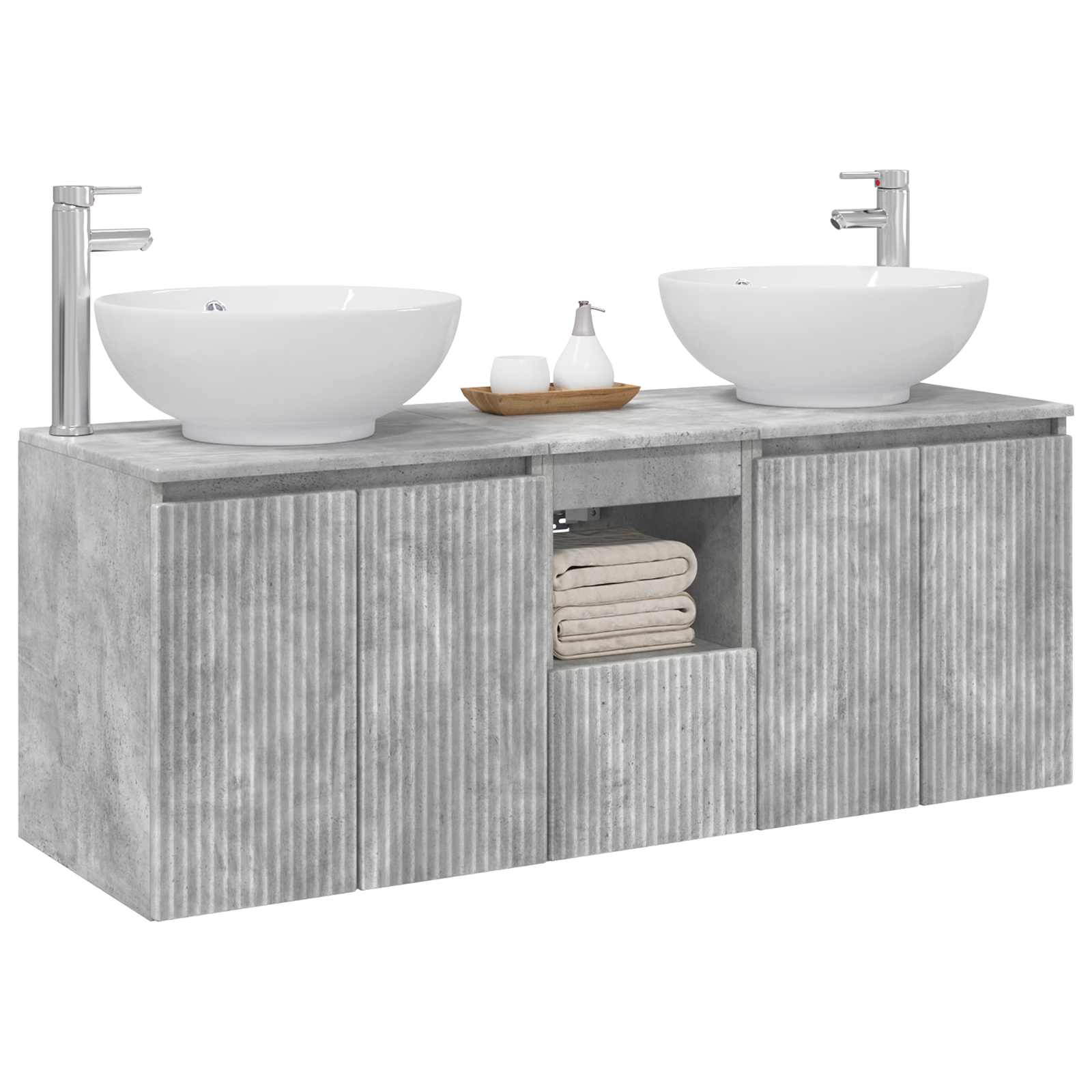 Ensemble d'armoire de salle de bain 3 pc Gris béton