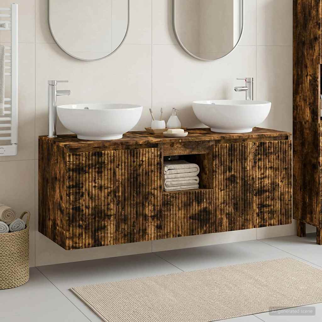 Ensemble d'armoire de salle de bain 3 pc Chêne fumé