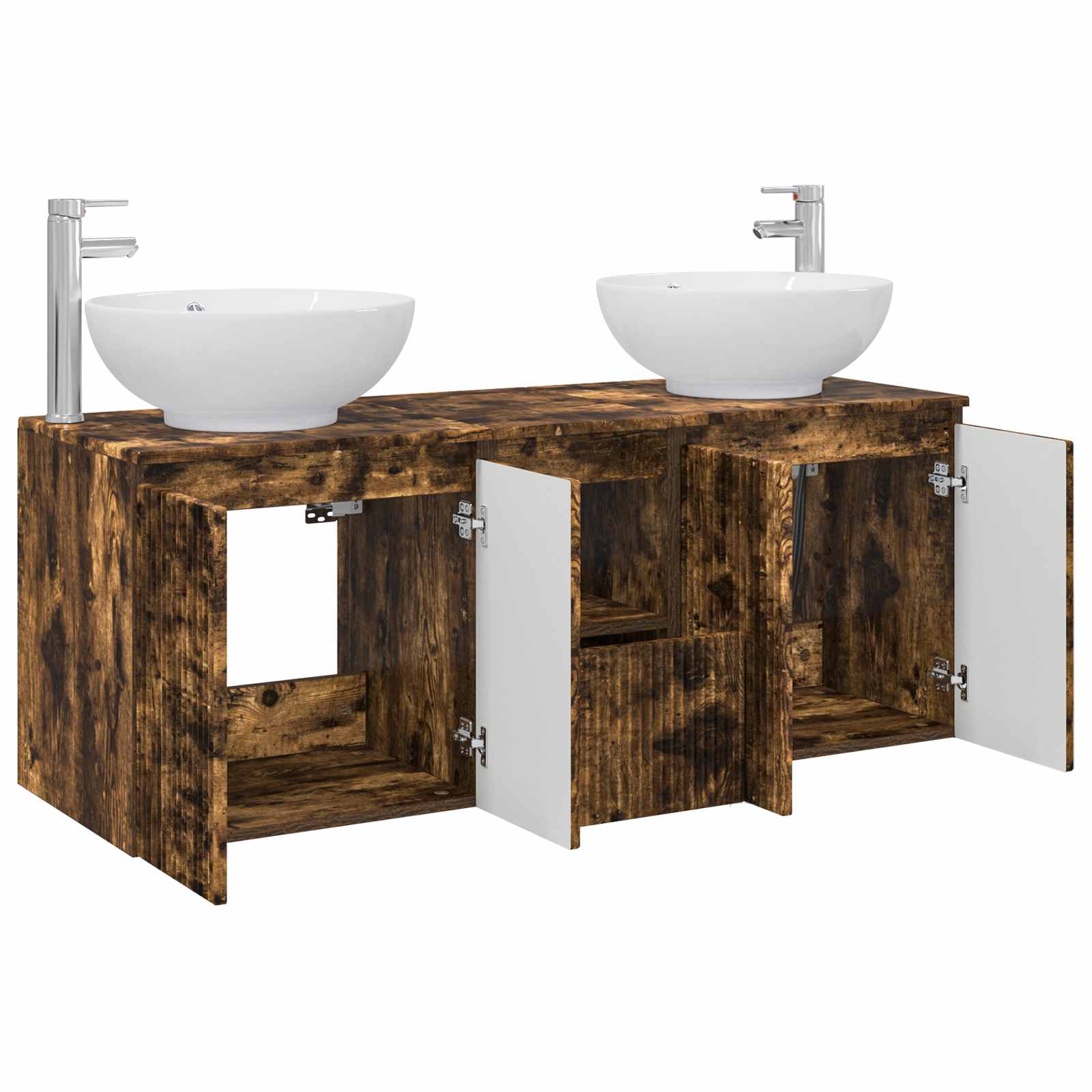 Ensemble d'armoire de salle de bain 3 pc Chêne fumé