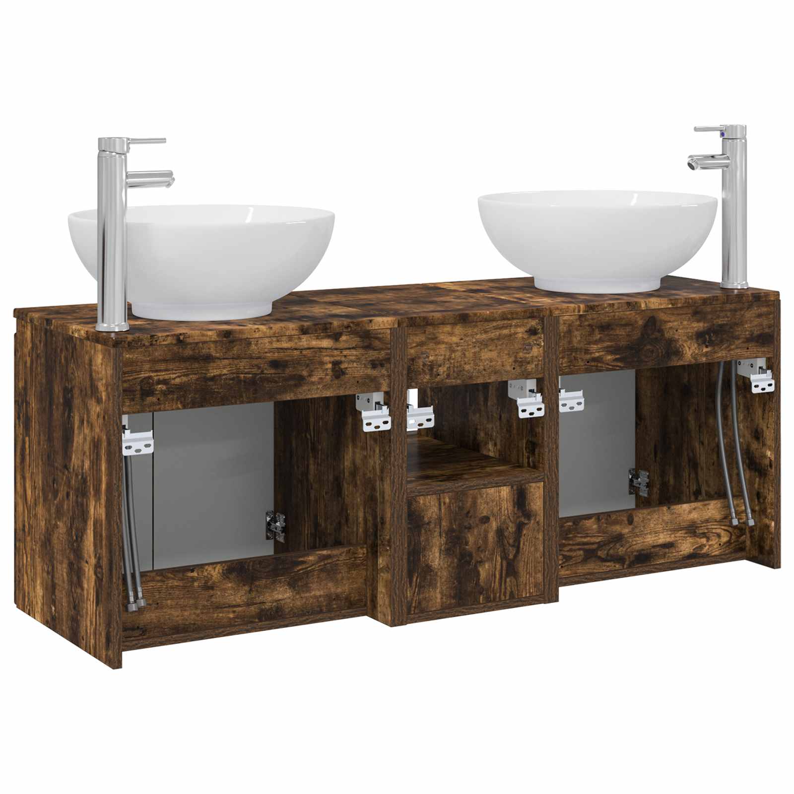 Ensemble d'armoire de salle de bain 3 pc Chêne fumé